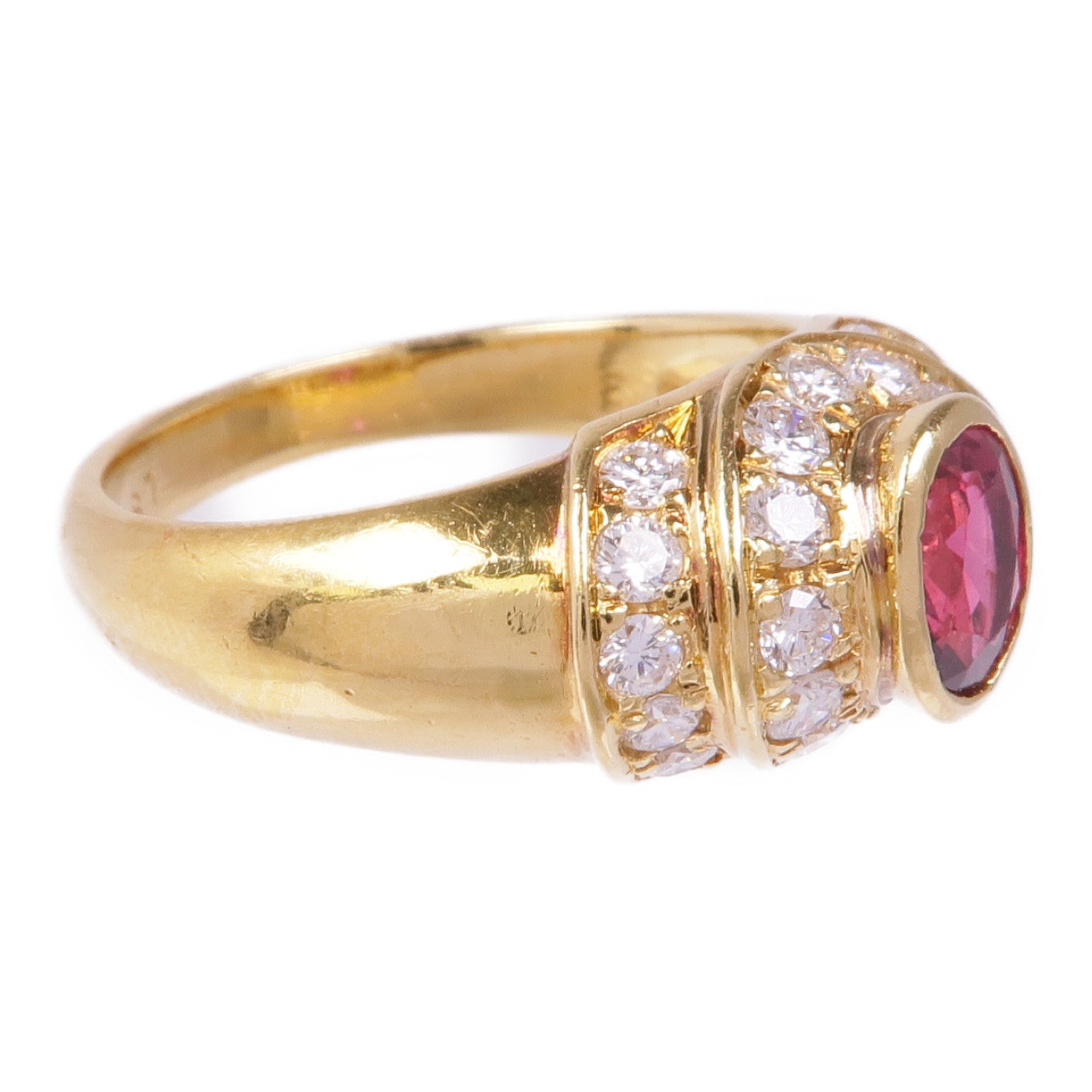 Aquascutum 18K黃金Ruby Diamond Ring紅寶石/鑽石戒指US#5.75