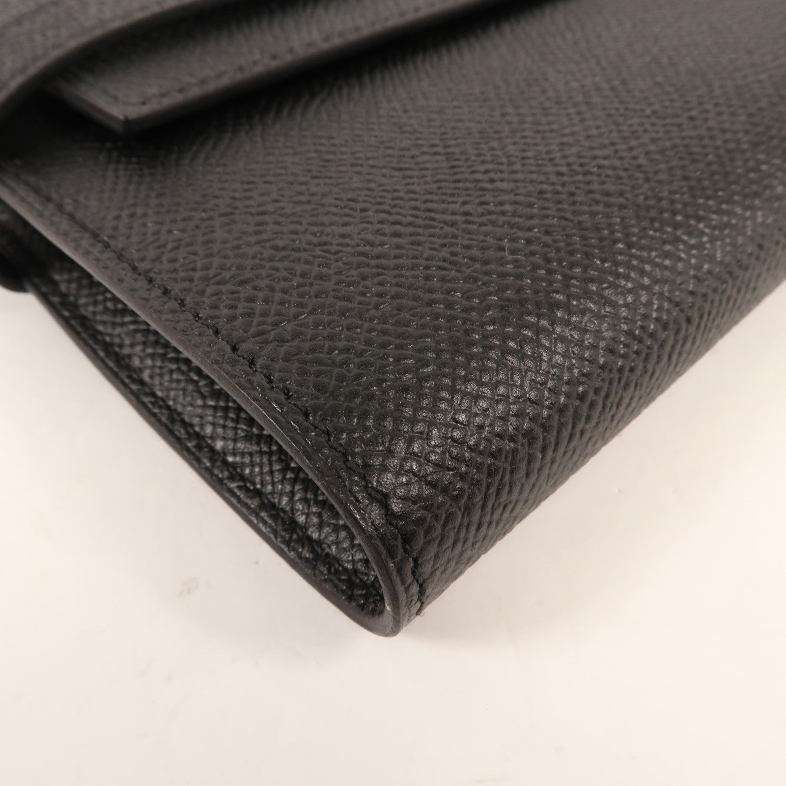 HERMES Epsom皮革Kelly Wallet銀扣長錢包Noir