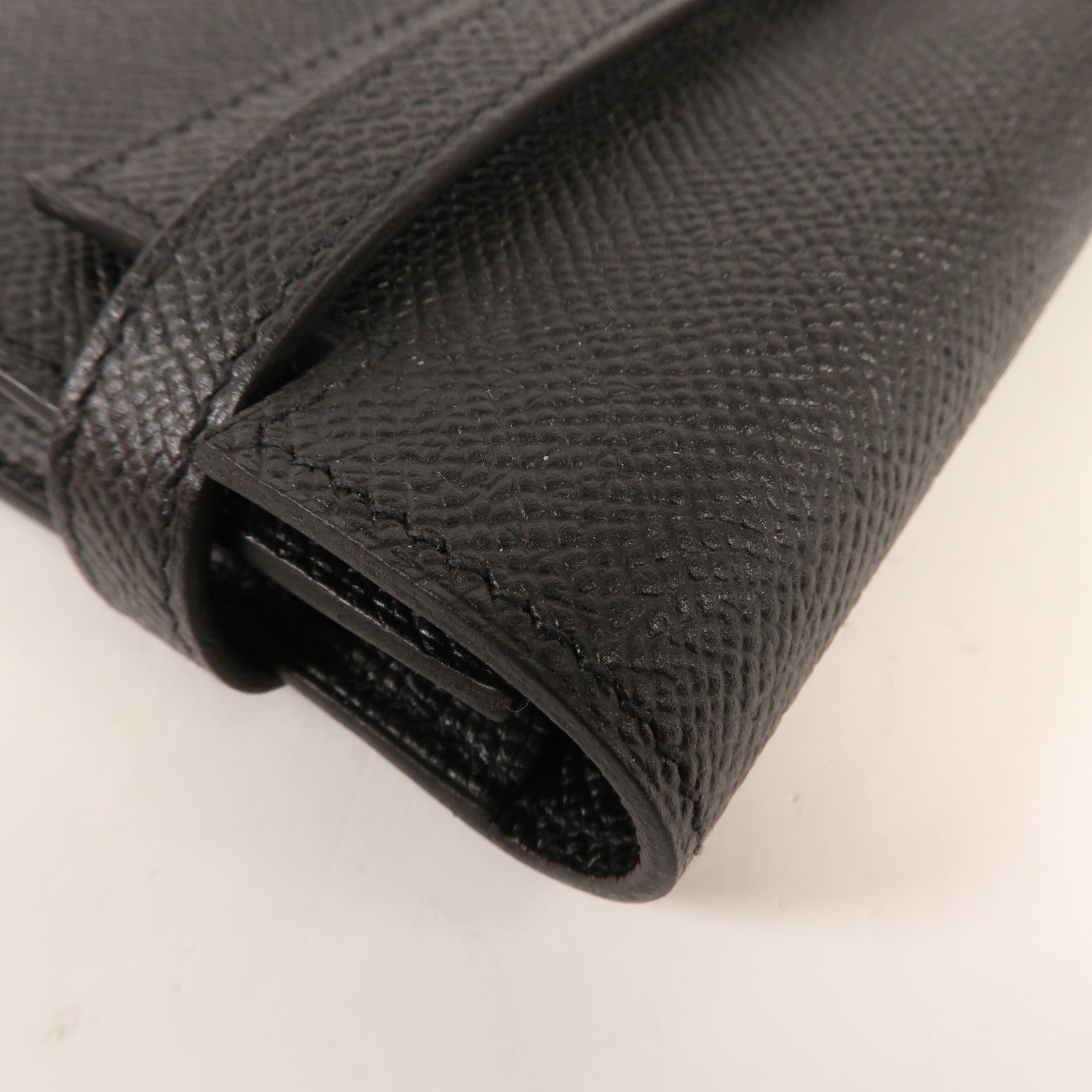 HERMES Epsom皮革Kelly Wallet銀扣長錢包Noir