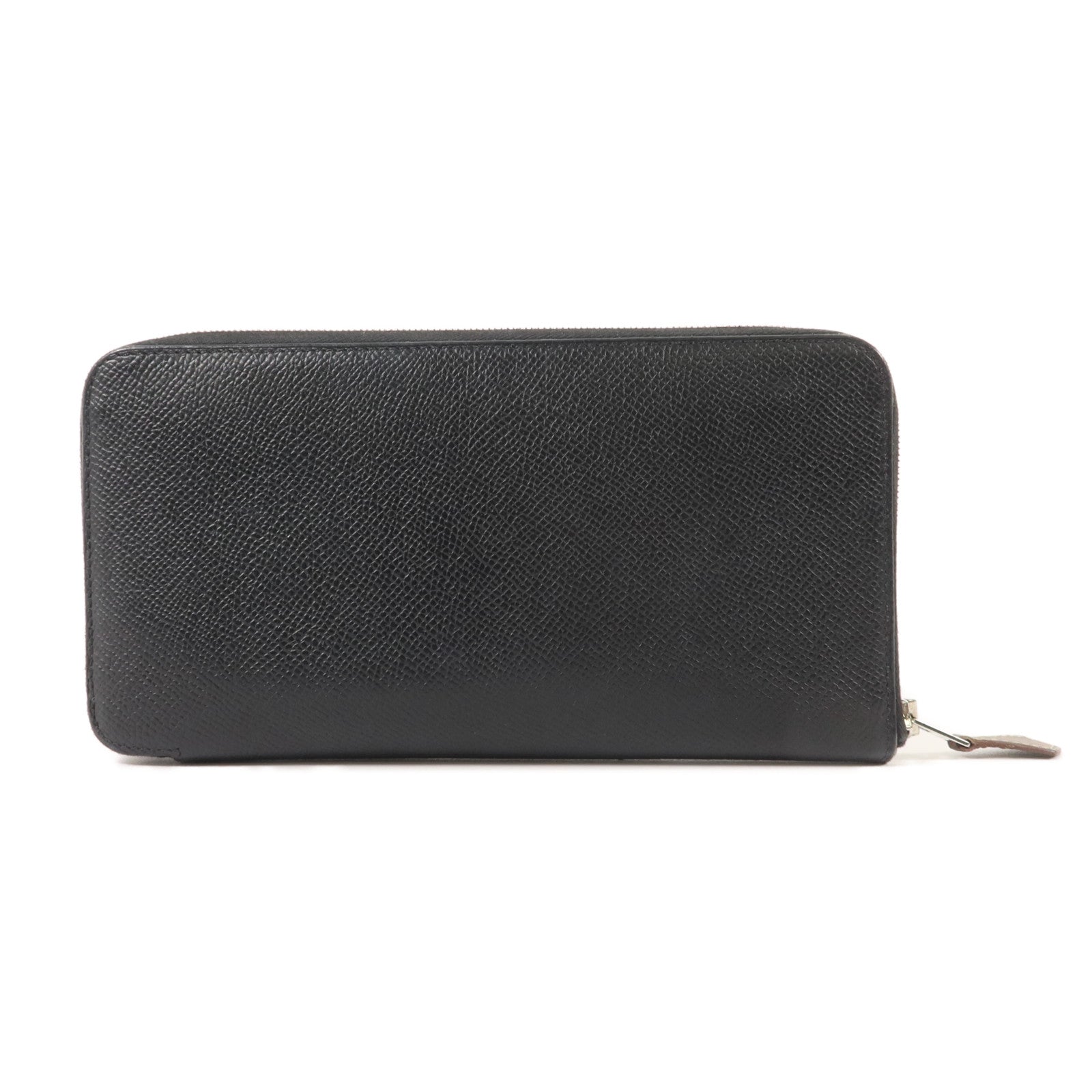 HERMES Epsom皮革Silk In Classique Long Wallet長錢包Noir