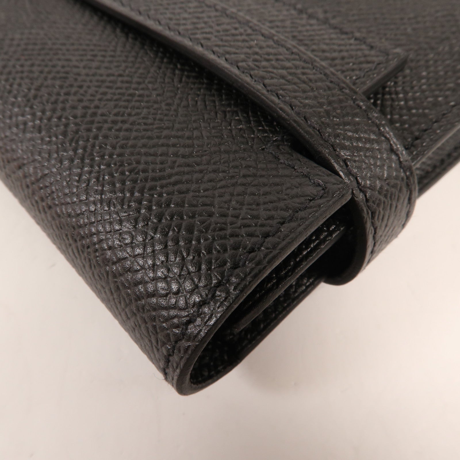 HERMES Epsom皮革Kelly Wallet銀扣長錢包Noir