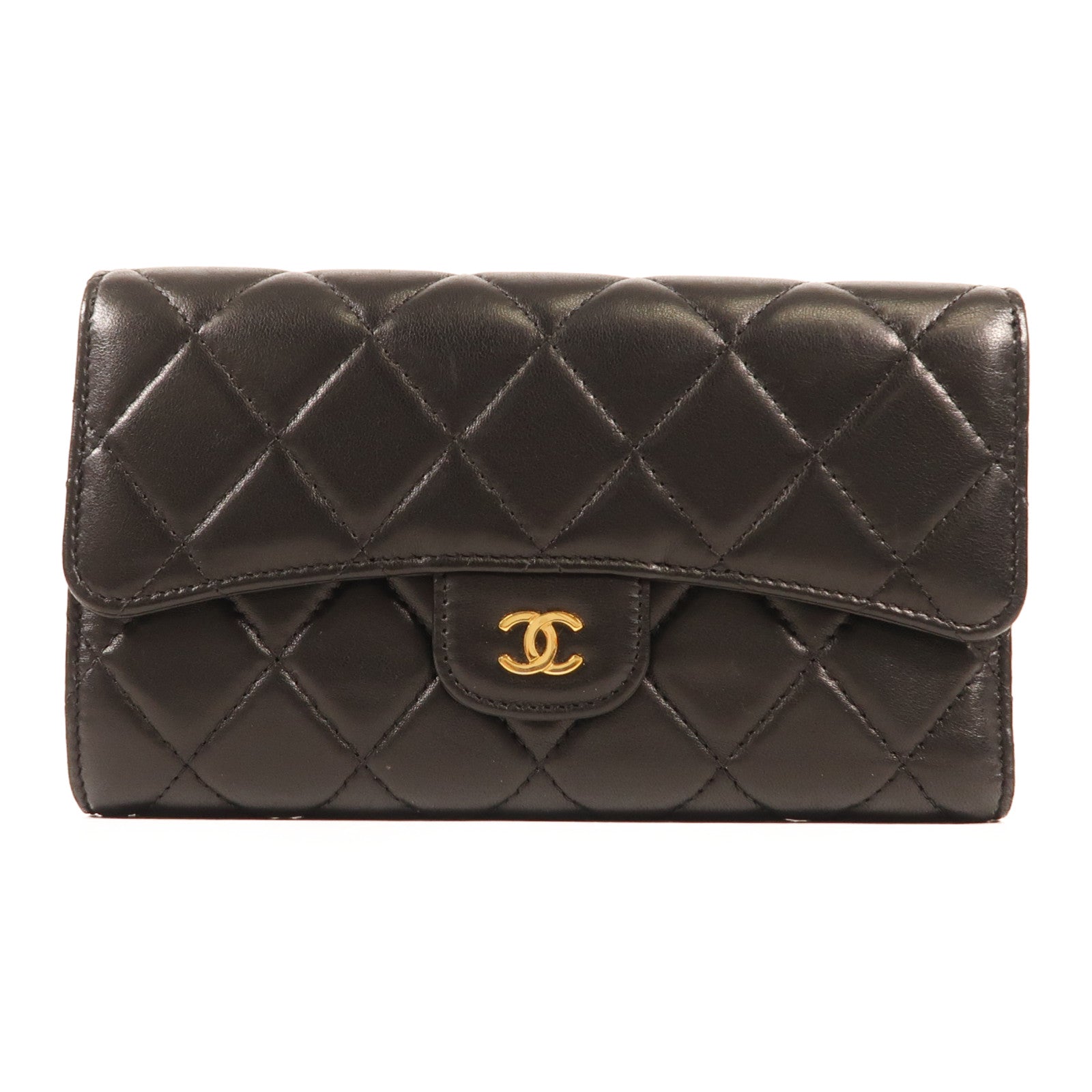 CHANEL 羊皮皮革Classic Flap Long Wallet金扣長錢包