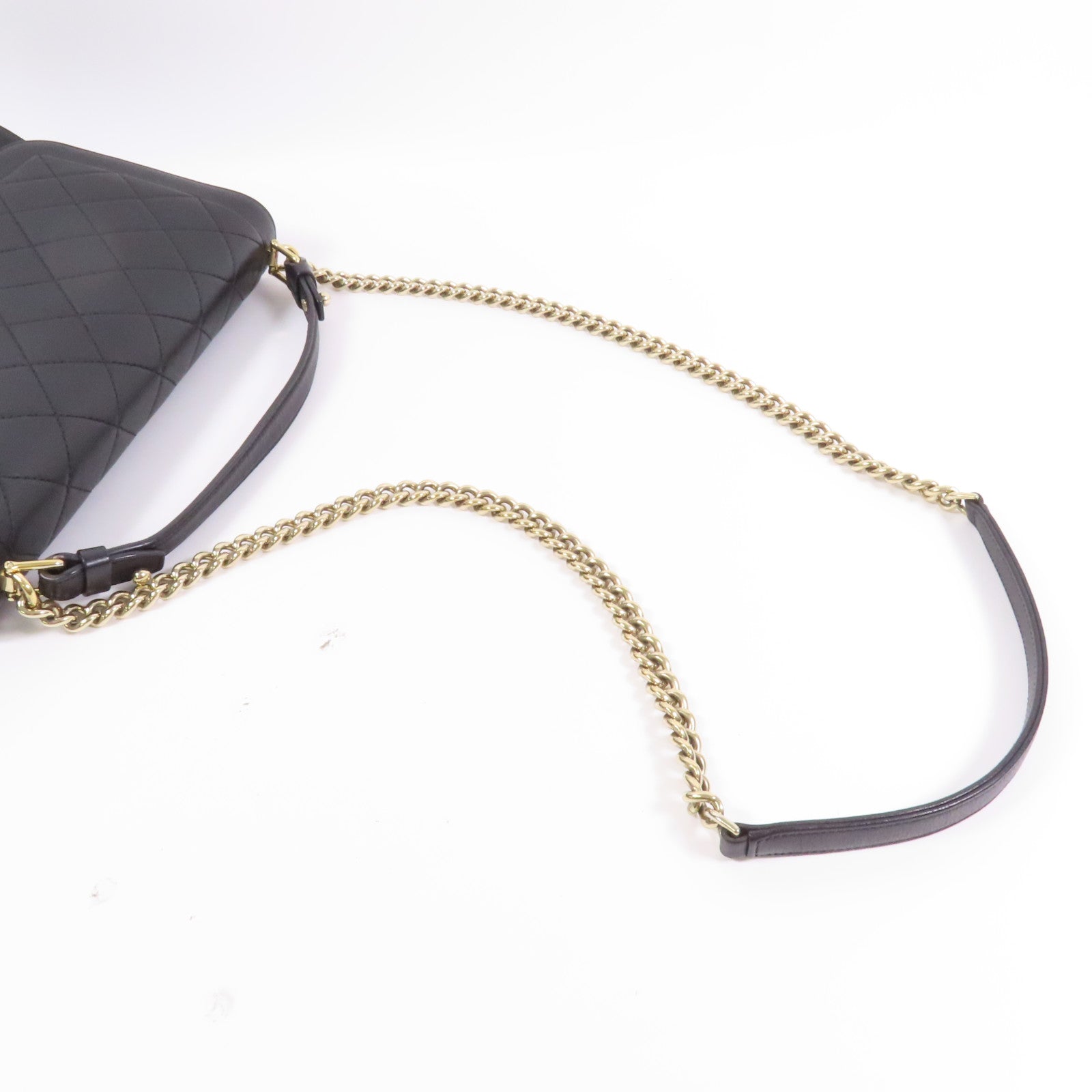 CHANEL (PRICE DOWN) Quilted CC GHW 2 Way Chain Shoulder Bag Calfskin Leather Black