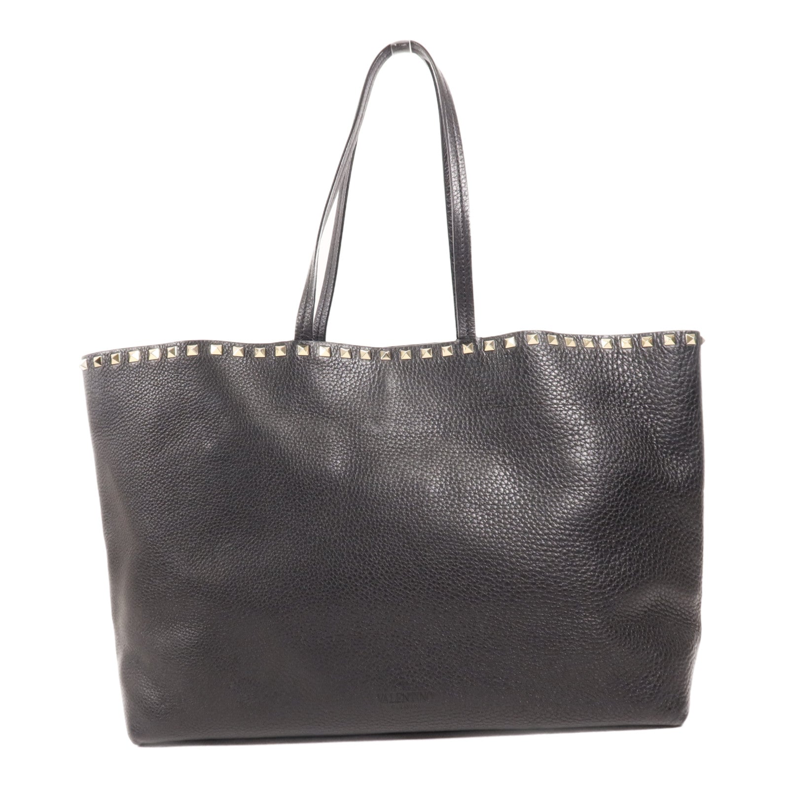 Valentino 牛皮皮革Tote Bag金扣肩背袋