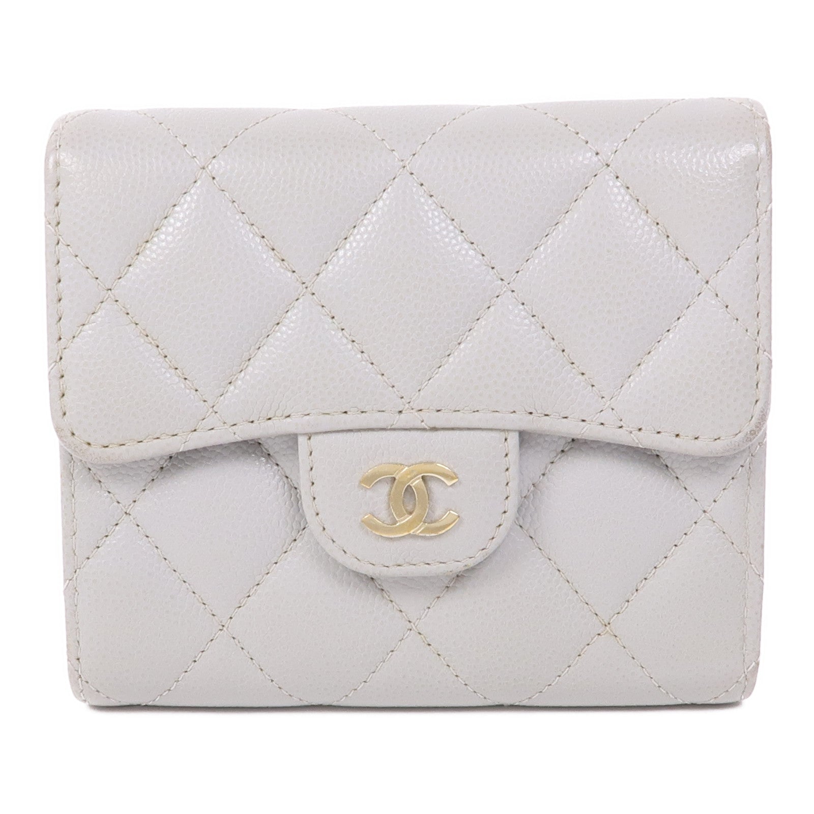 CHANEL 【激減優惠】牛皮皮革Wallet金扣錢包