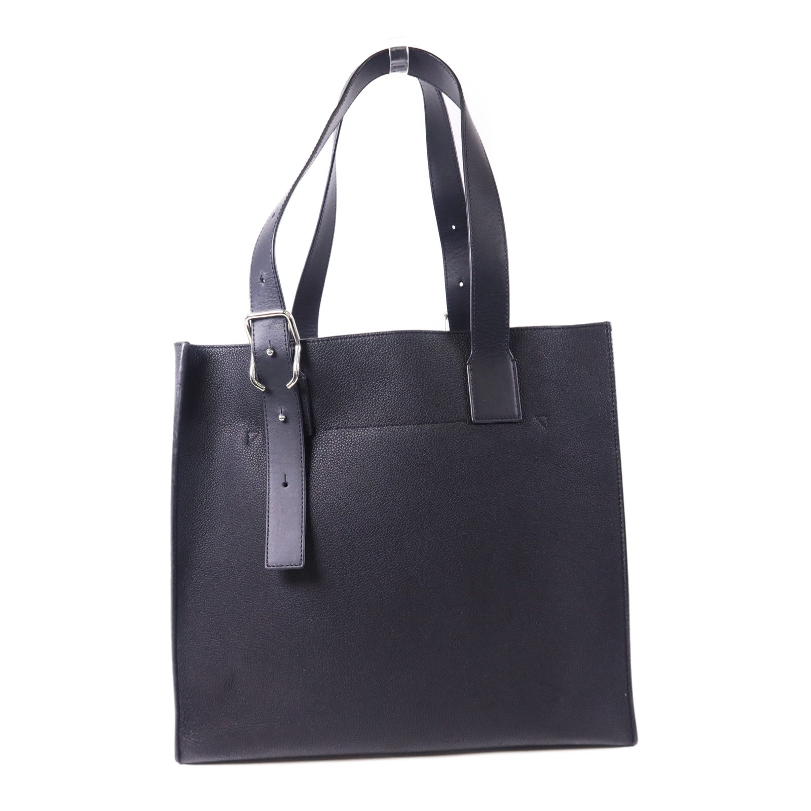 LOEWE 牛皮皮革Buckle Horizontal Tote銀扣肩背袋