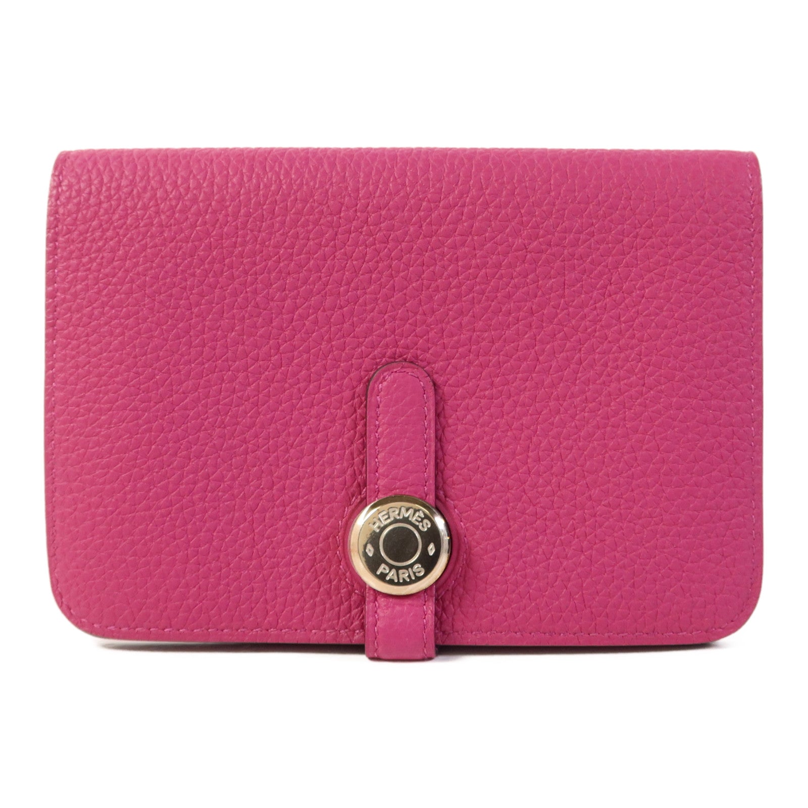 HERMES 【激減優惠】Evercolor皮革Dogon Compact Wallet銀扣錢包
