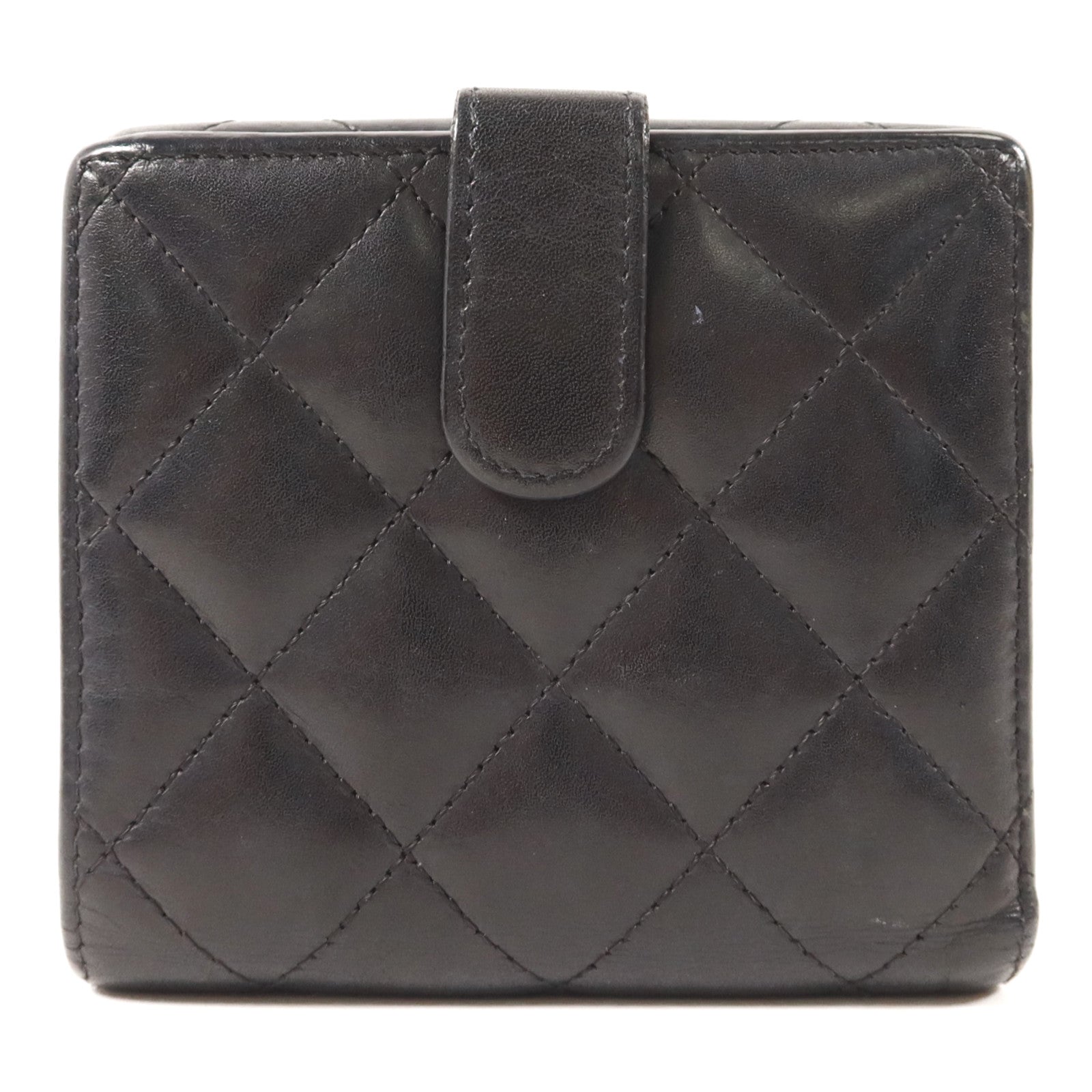 CHANEL 牛皮皮革Cambon Bifold Wallet銀扣錢包