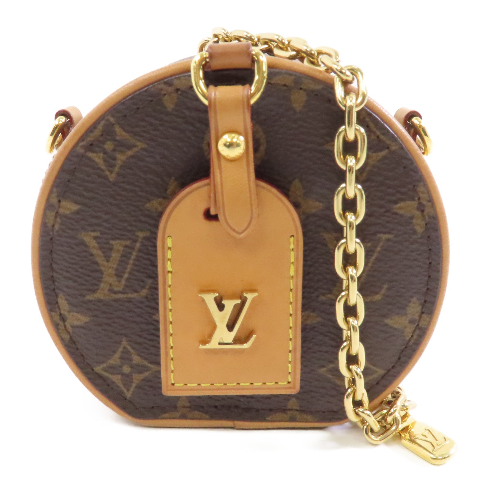 LOUIS VUITTON 【激減優惠】Monogram Petite Boite Chapeau Necklace金扣鏈帶肩背袋啡色