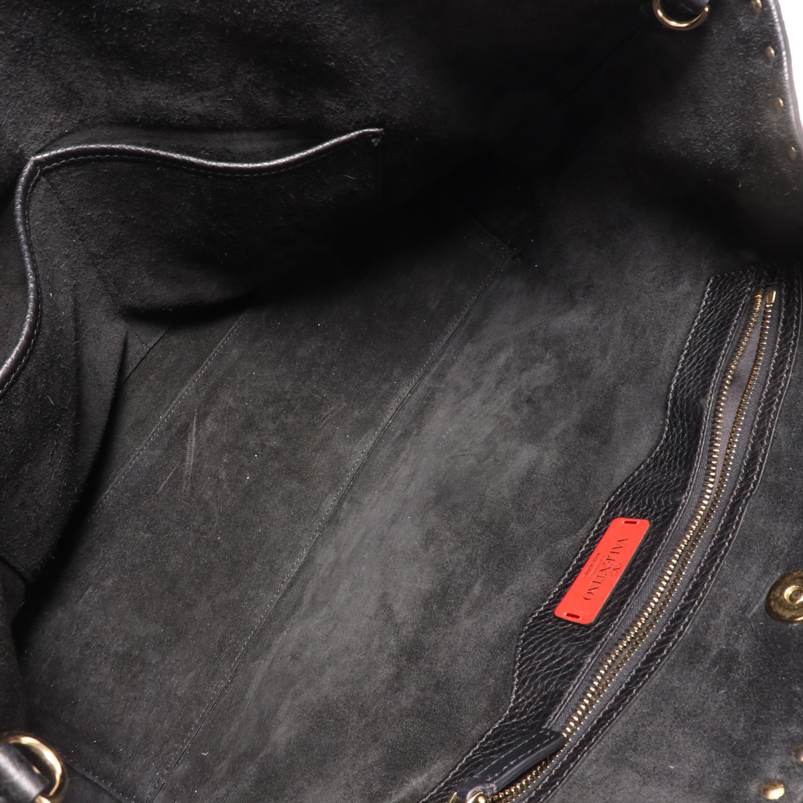 Valentino 牛皮皮革Tote Bag金扣肩背袋