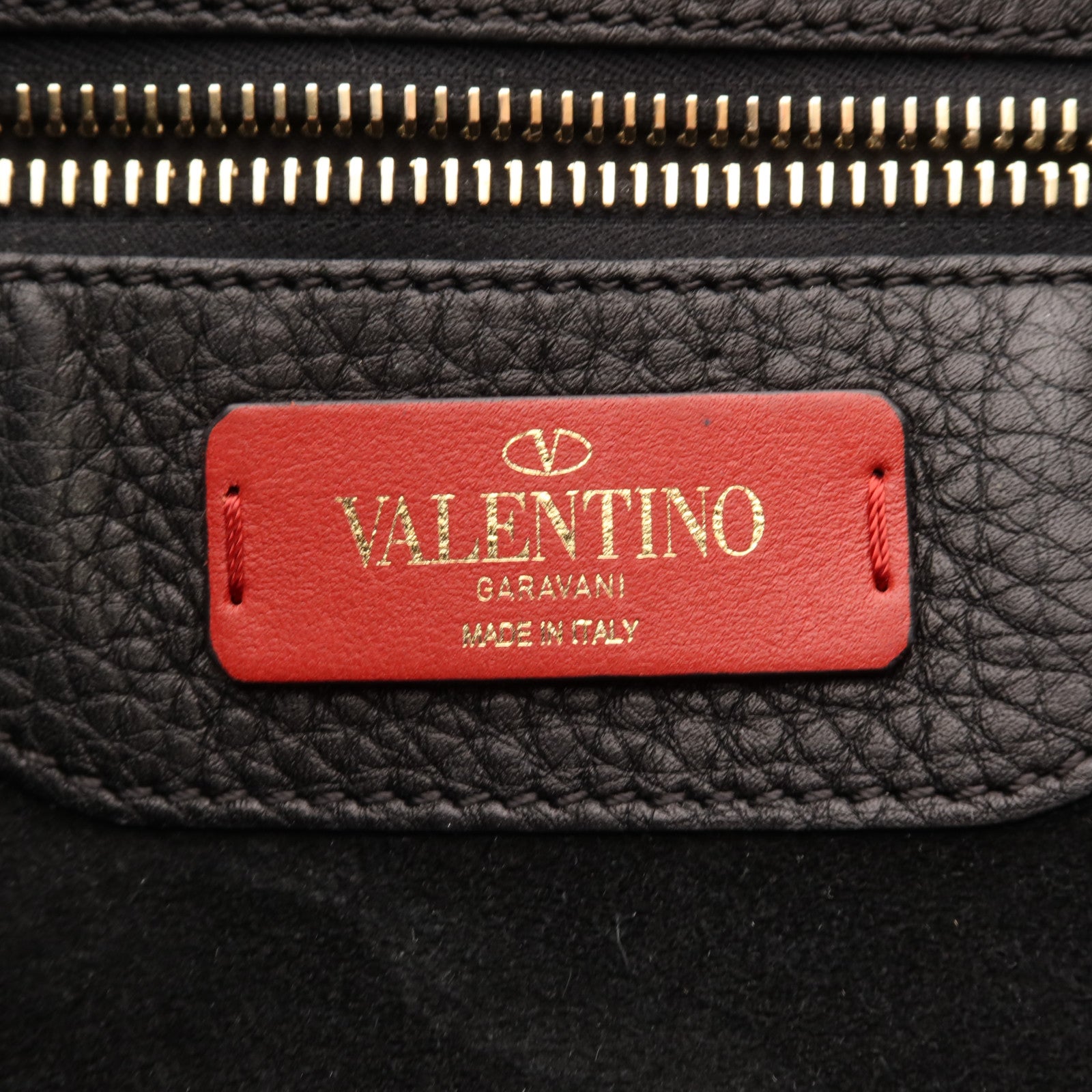 Valentino 牛皮皮革Tote Bag金扣肩背袋