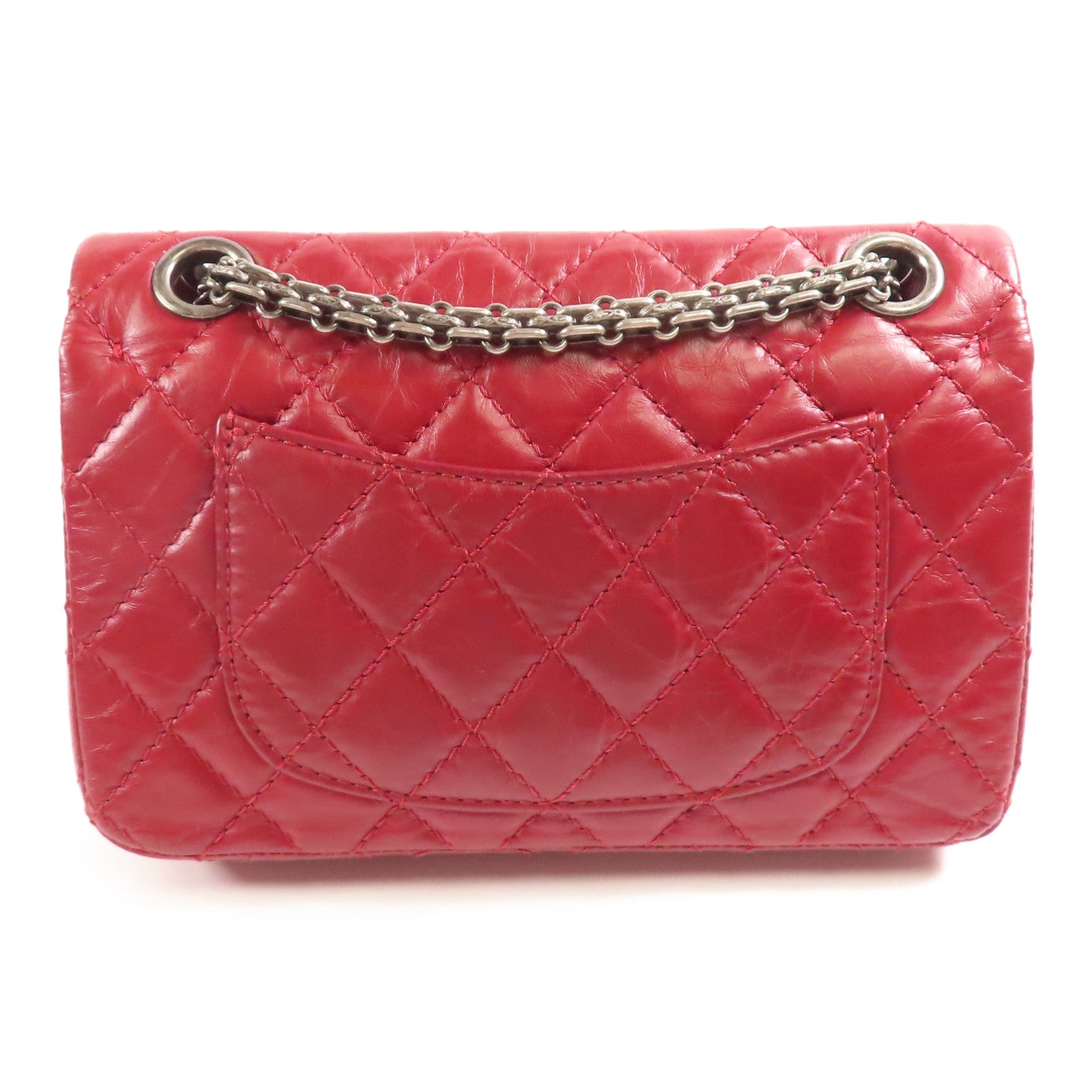CHANEL CC 2.55 Mini Chain Shoulder Bag AS0874 Calfskin Leather Red