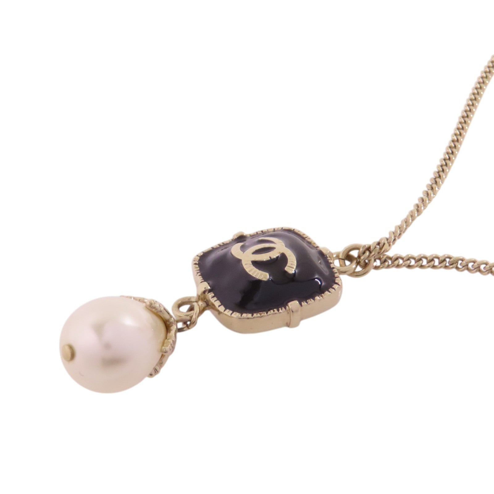 CHANEL CC Necklace Metal PVC