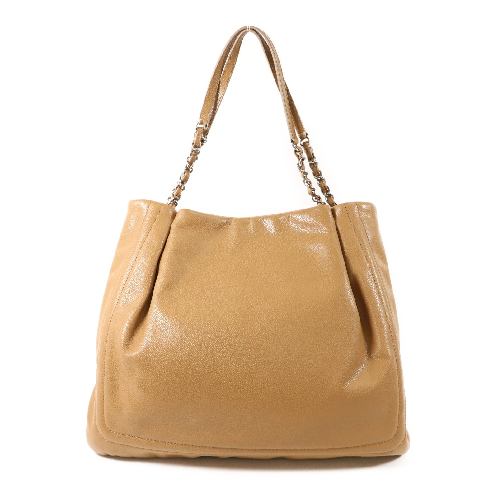 CHANEL 牛皮皮革Shoulder Bag銀扣鏈帶肩背袋