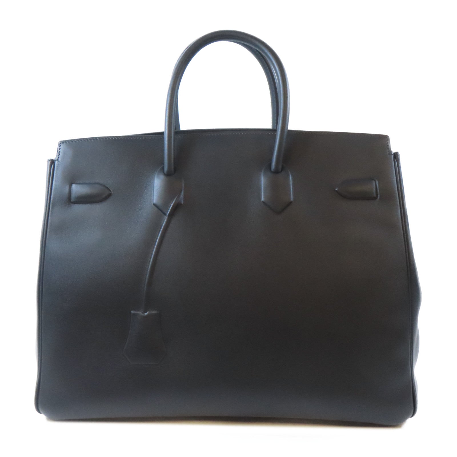 HERMES 【激減優惠】Swift皮革Birkin 35銀扣手挽袋黑色