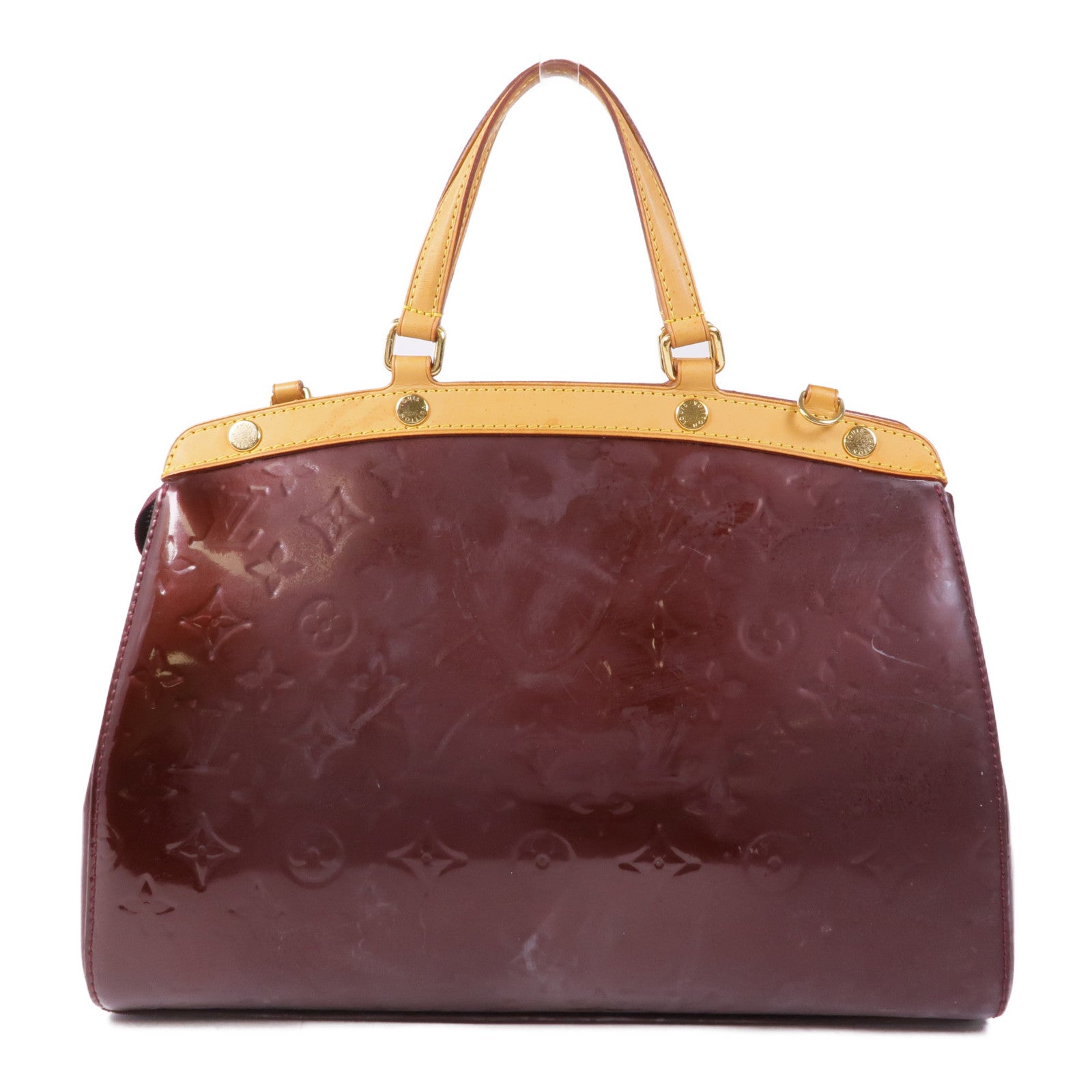 LOUIS VUITTON Vernis Brea MM金扣手挽肩背兩用袋Rouge Fauviste