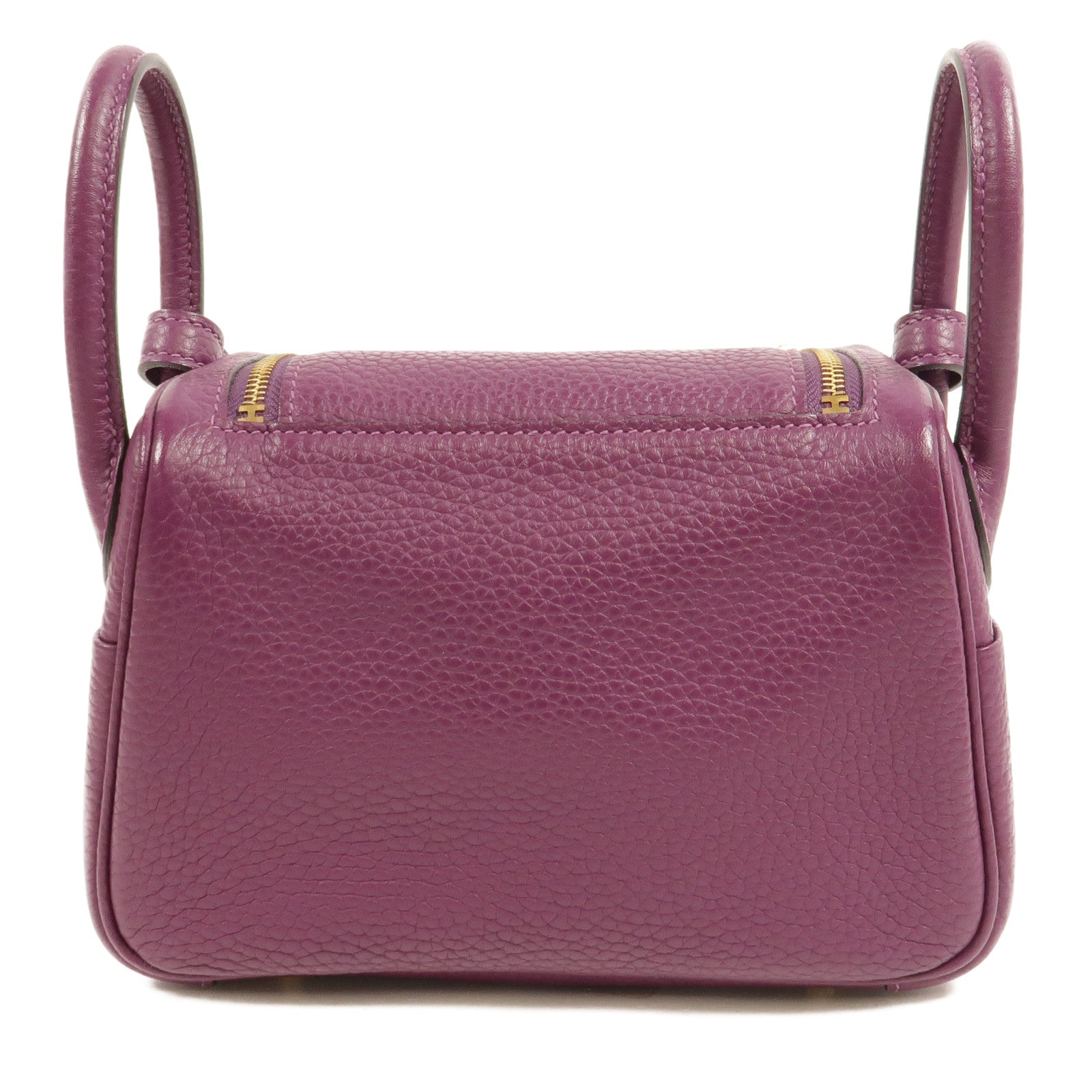 HERMES Clemence皮革Mini Lindy金扣手挽肩背兩用袋Anemone