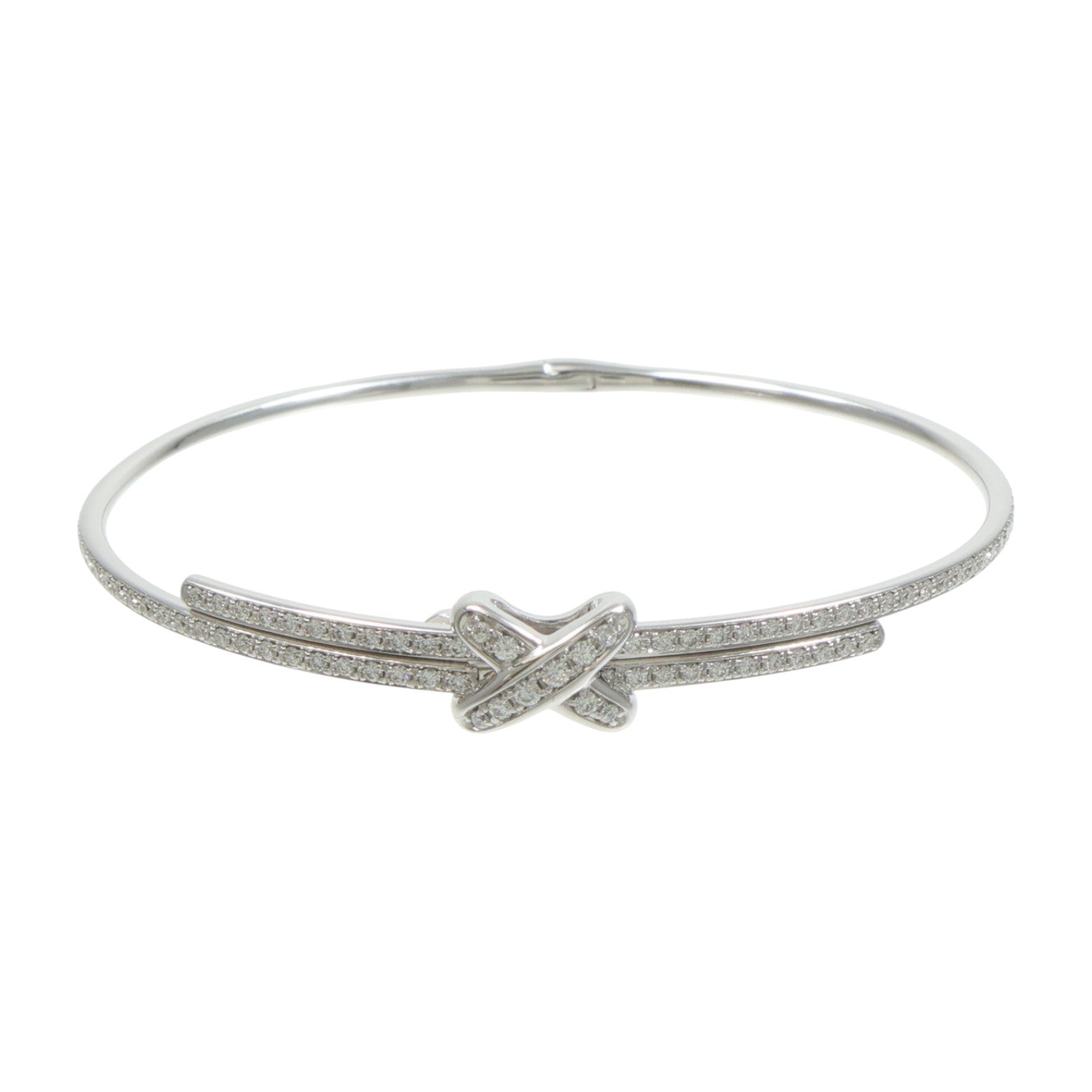 Chaumet 18K白金Jeux De Liens Bracelet Pave Diamond鑽石手鐲
