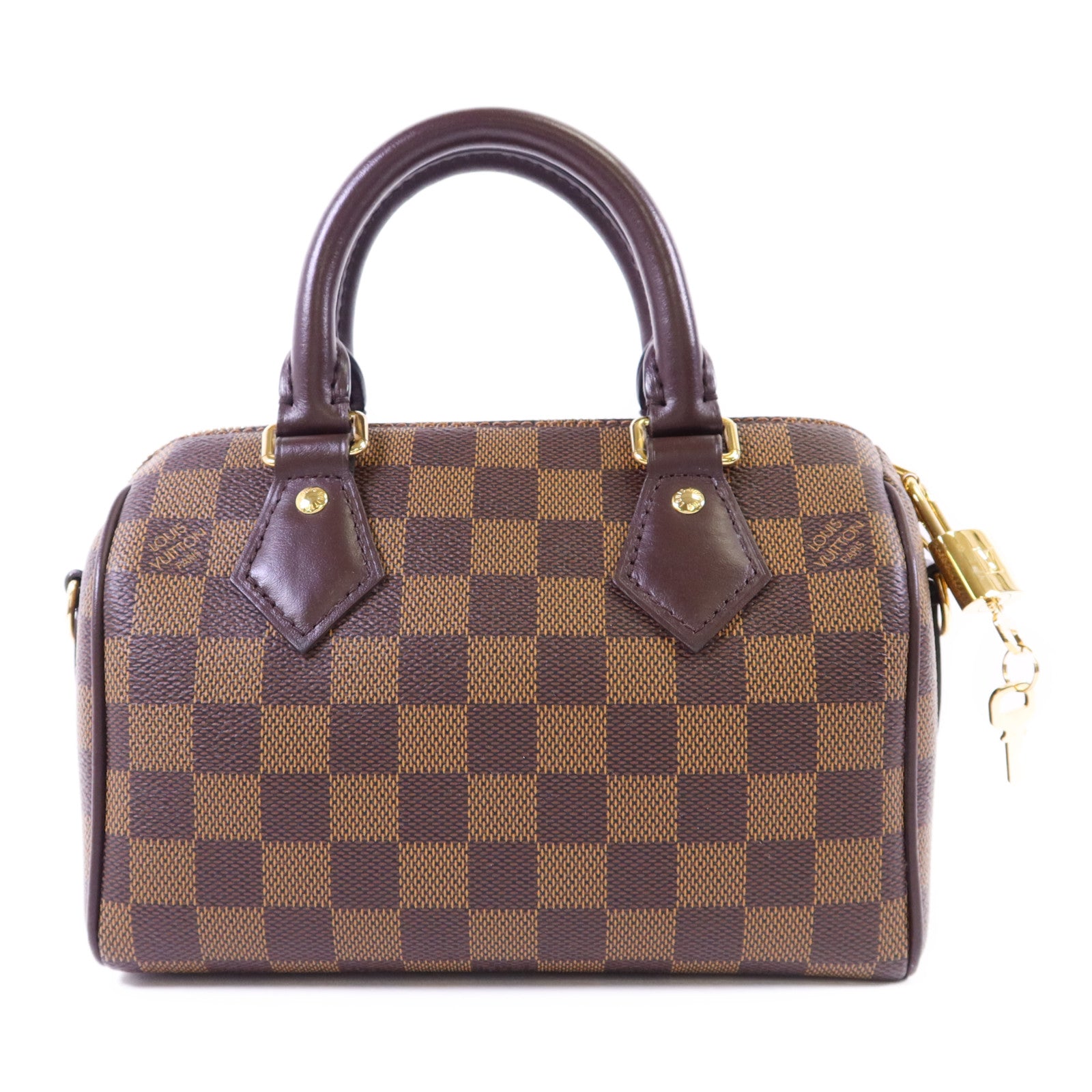 LOUIS VUITTON Damier Speedy Bandouliere 20金扣手挽肩背兩用袋