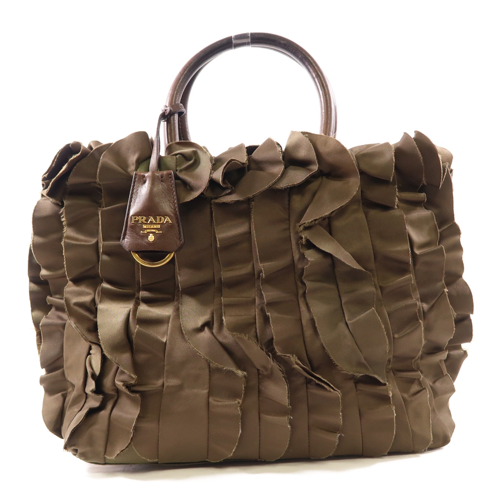 PRADA GHW Handbag BN1728 Nylon Green