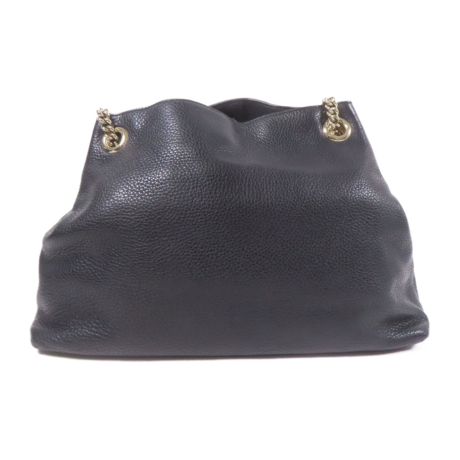 GUCCI GG GHW Soho Pebbled Chain Shoulder Bag 308982 Calfskin Leather Black