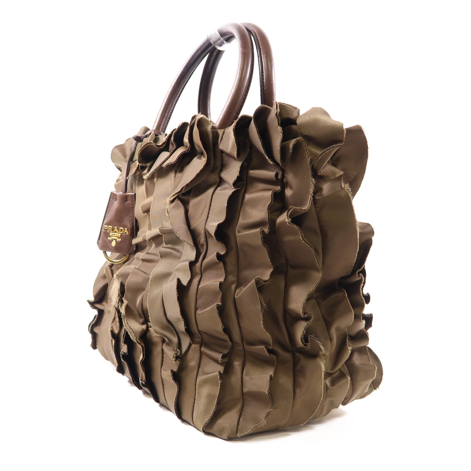 PRADA GHW Handbag BN1728 Nylon Green