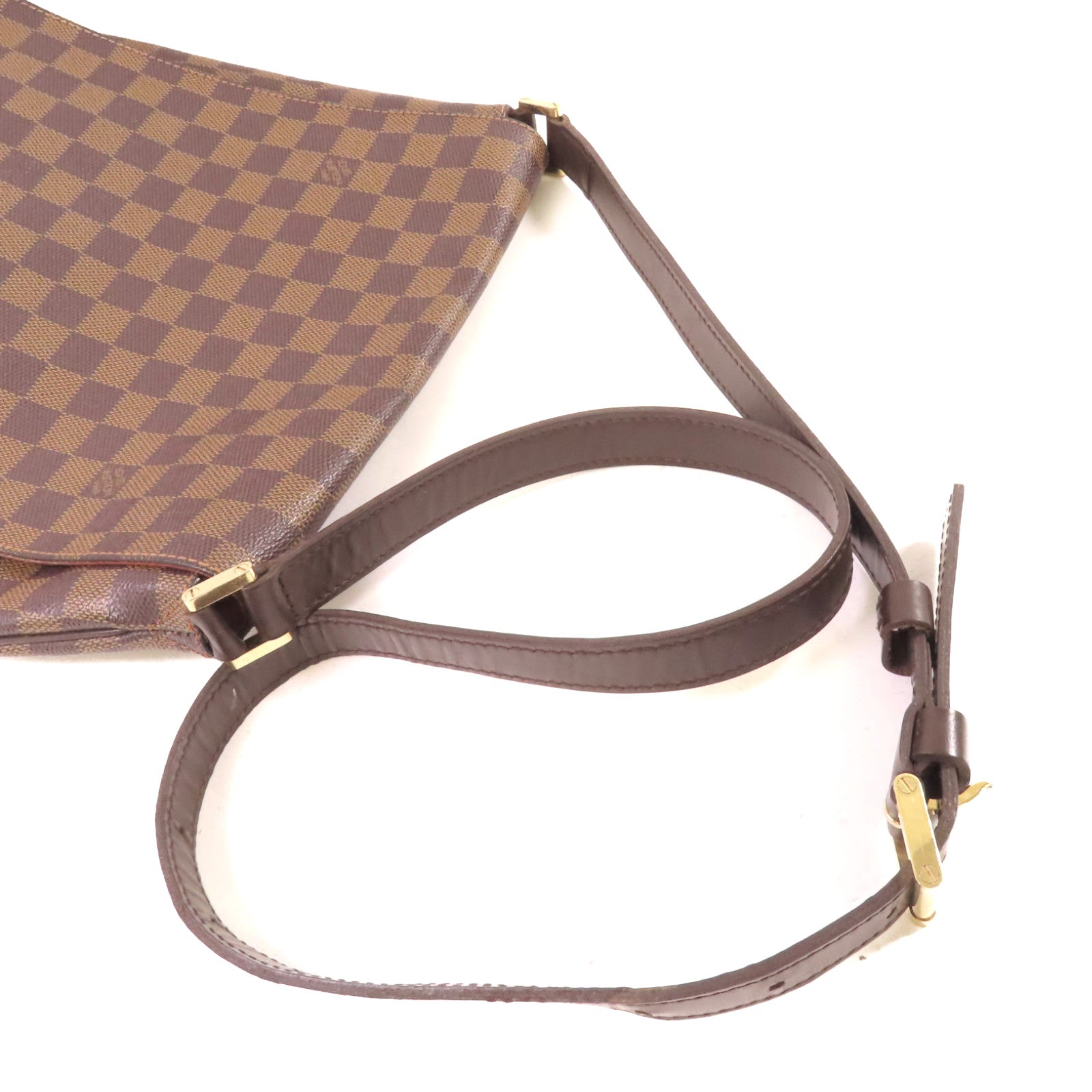LOUIS VUITTON 【激減優惠】Damier Ebene Musette Shoulder Bag金扣肩背袋啡色