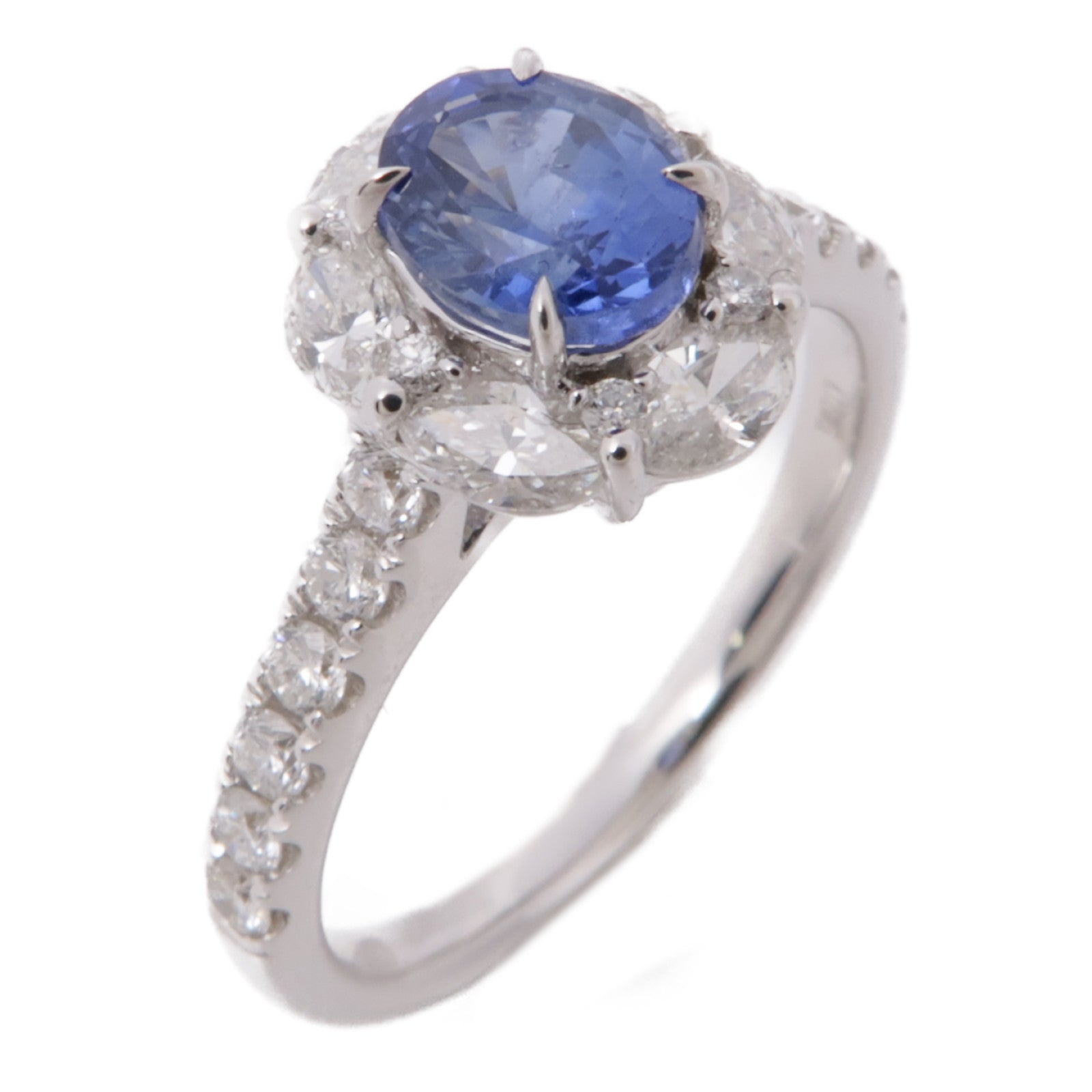JEWELRY Sapphire/Diamond Ring 18K White Gold US#6