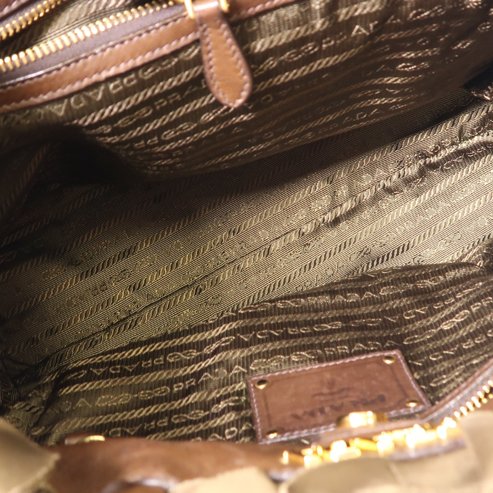 PRADA GHW Handbag BN1728 Nylon Green