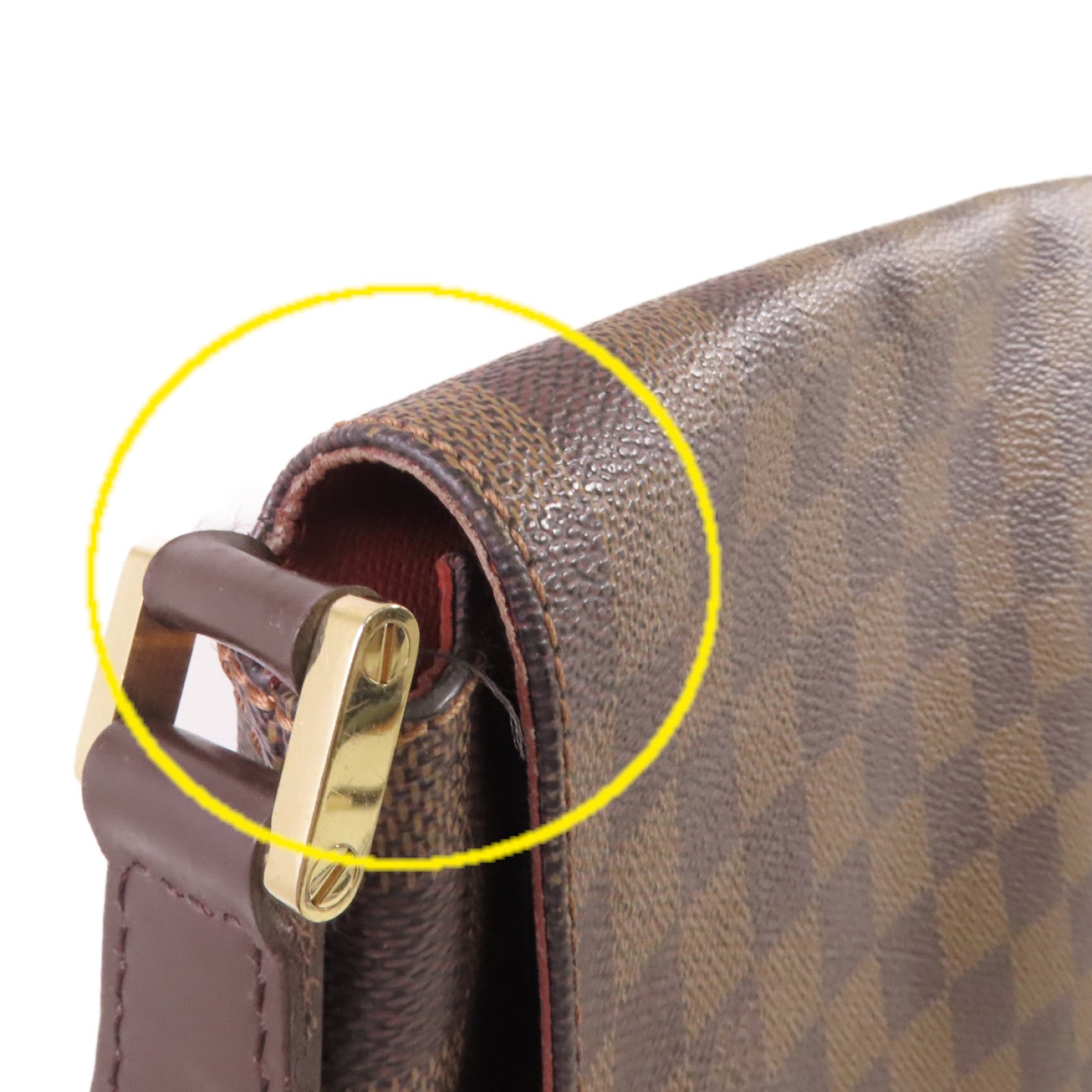 LOUIS VUITTON 【激減優惠】Damier Ebene Musette Shoulder Bag金扣肩背袋啡色