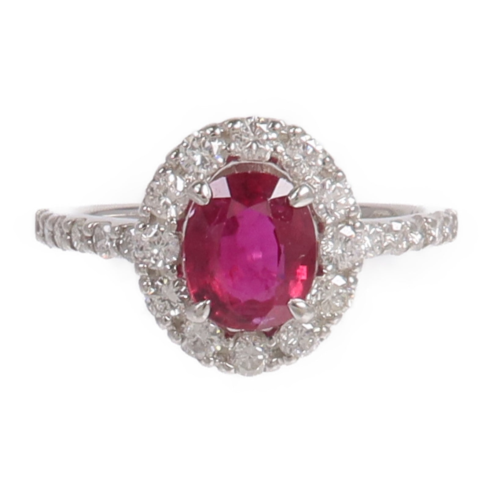 JEWELRY PT900鉑金Ruby Diamond Ring紅寶石/鑽石戒指