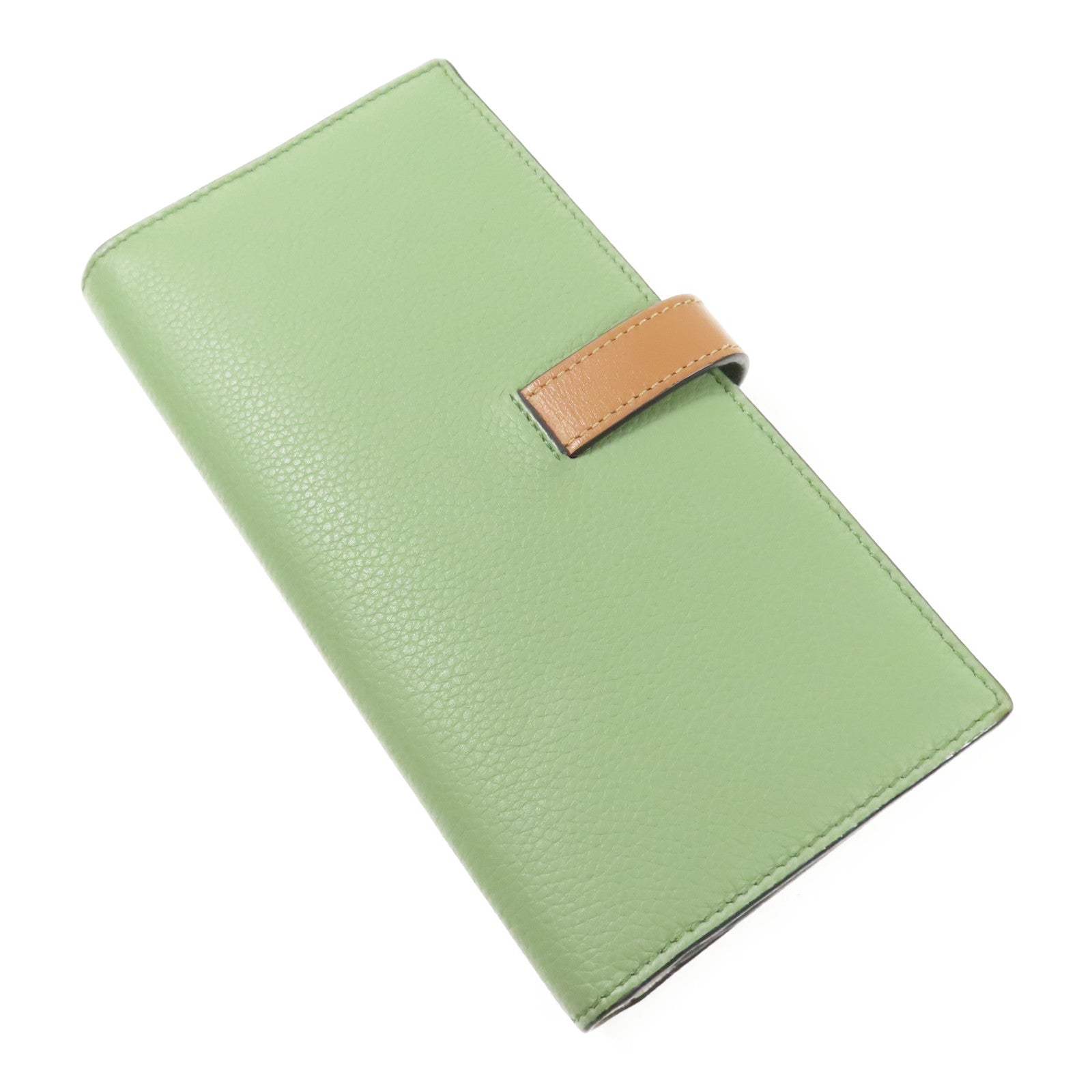 LOEWE 牛皮皮革Large Vertical Wallet銀扣長錢包