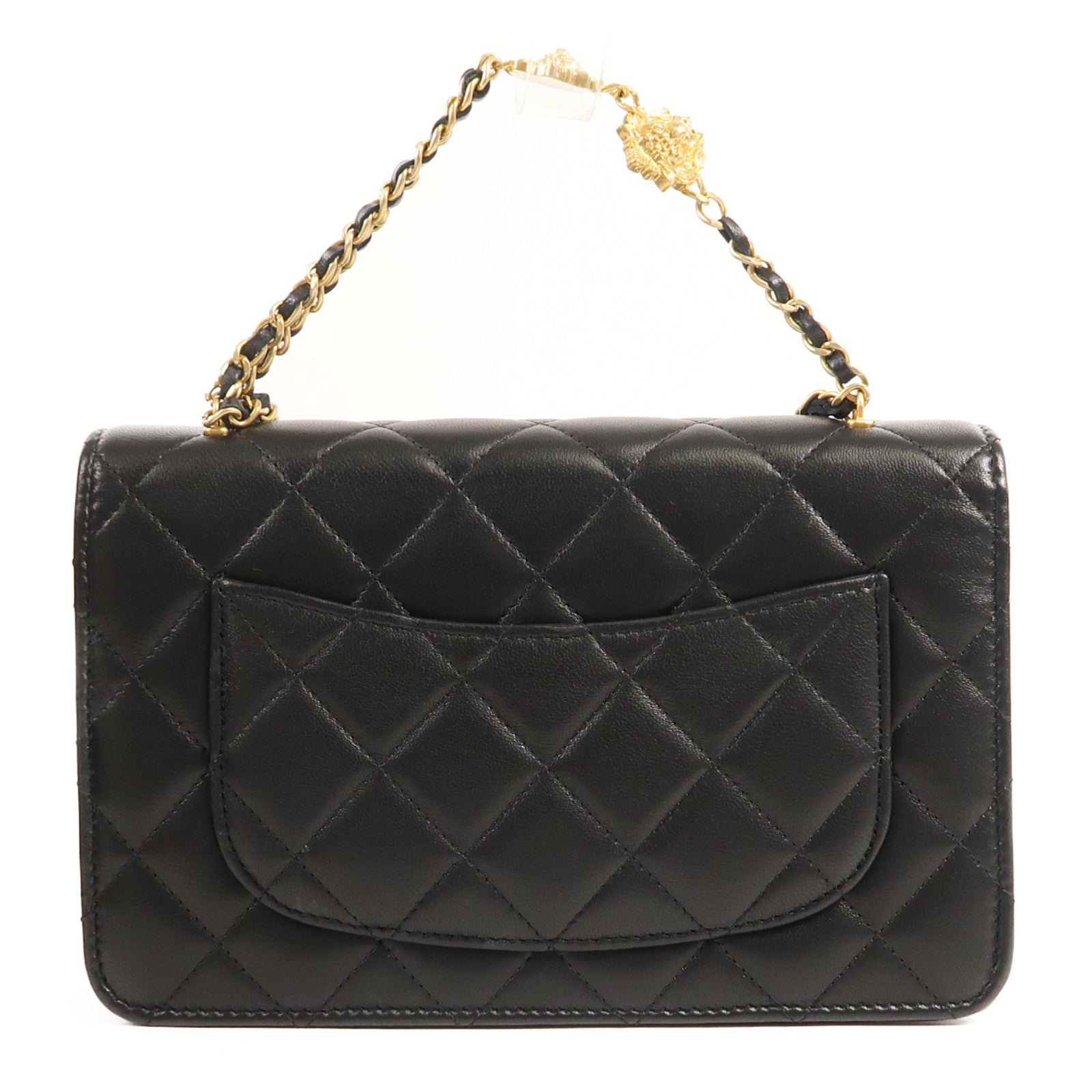 CHANEL 羊皮皮革WOC金扣鏈帶肩背袋