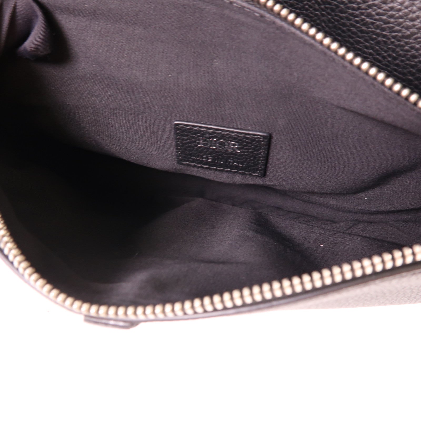 Dior 牛皮皮革Saddle Bag銀扣肩背袋