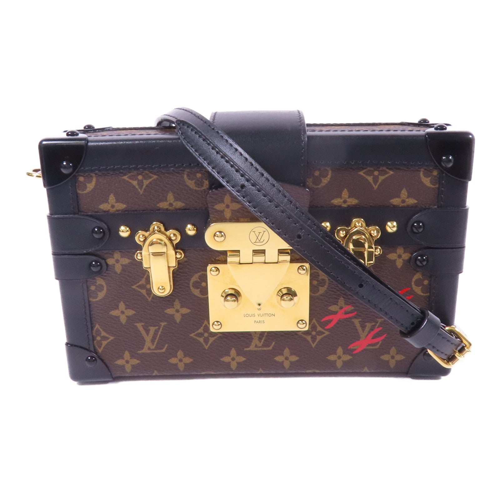 LOUIS VUITTON Monogram Petite Malle金扣肩背袋