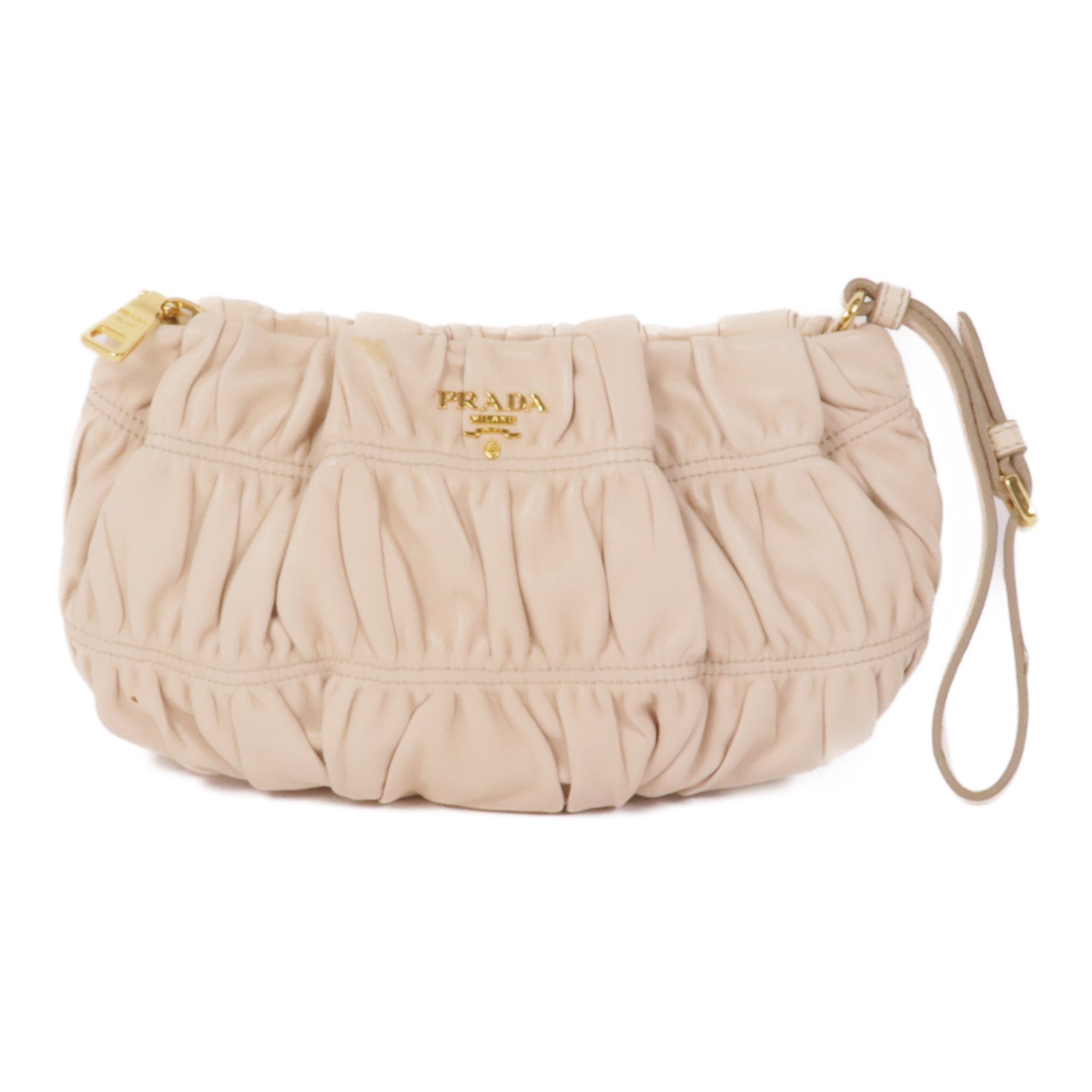 PRADA 皮革Pouch金扣手拿包