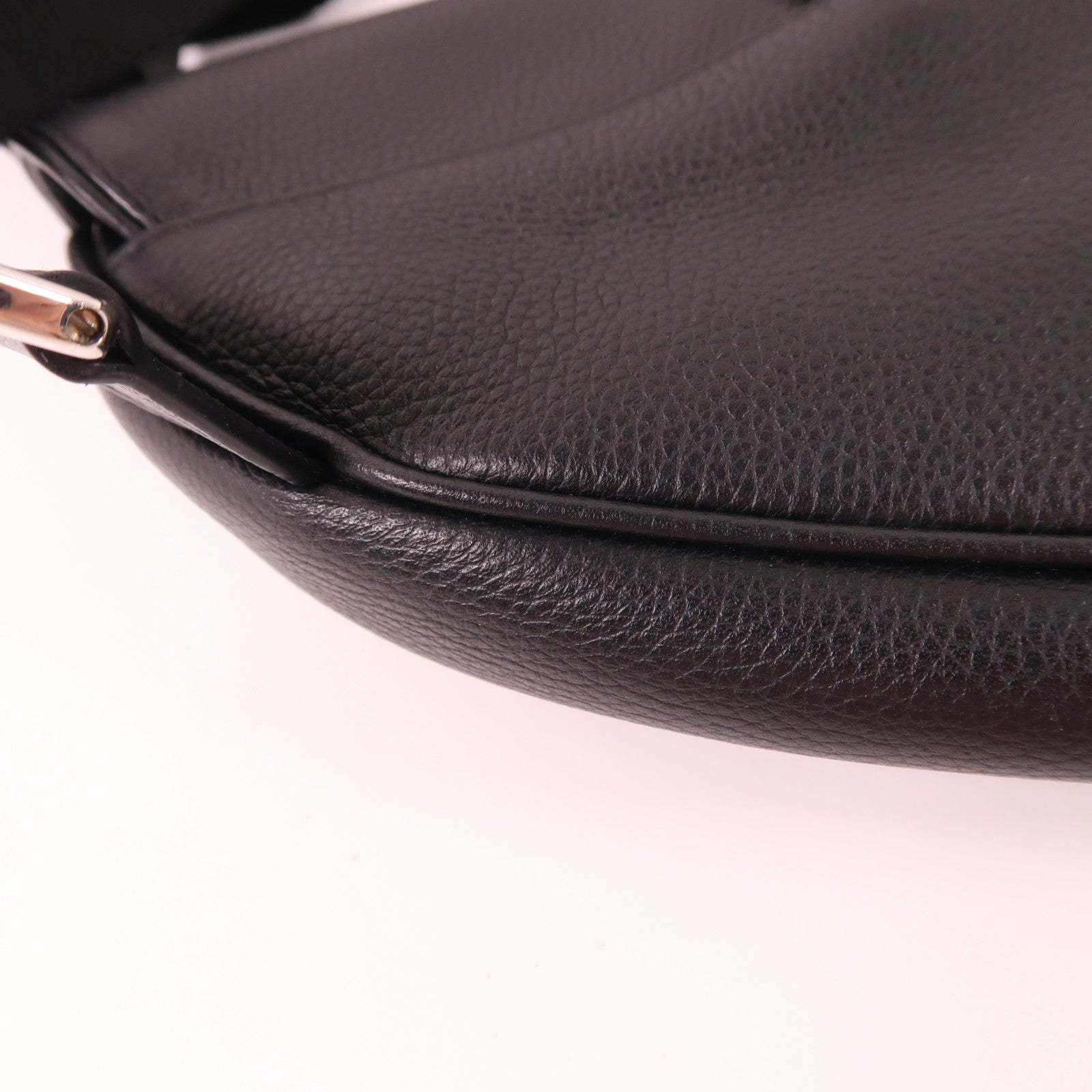 Dior 牛皮皮革Saddle Bag銀扣肩背袋