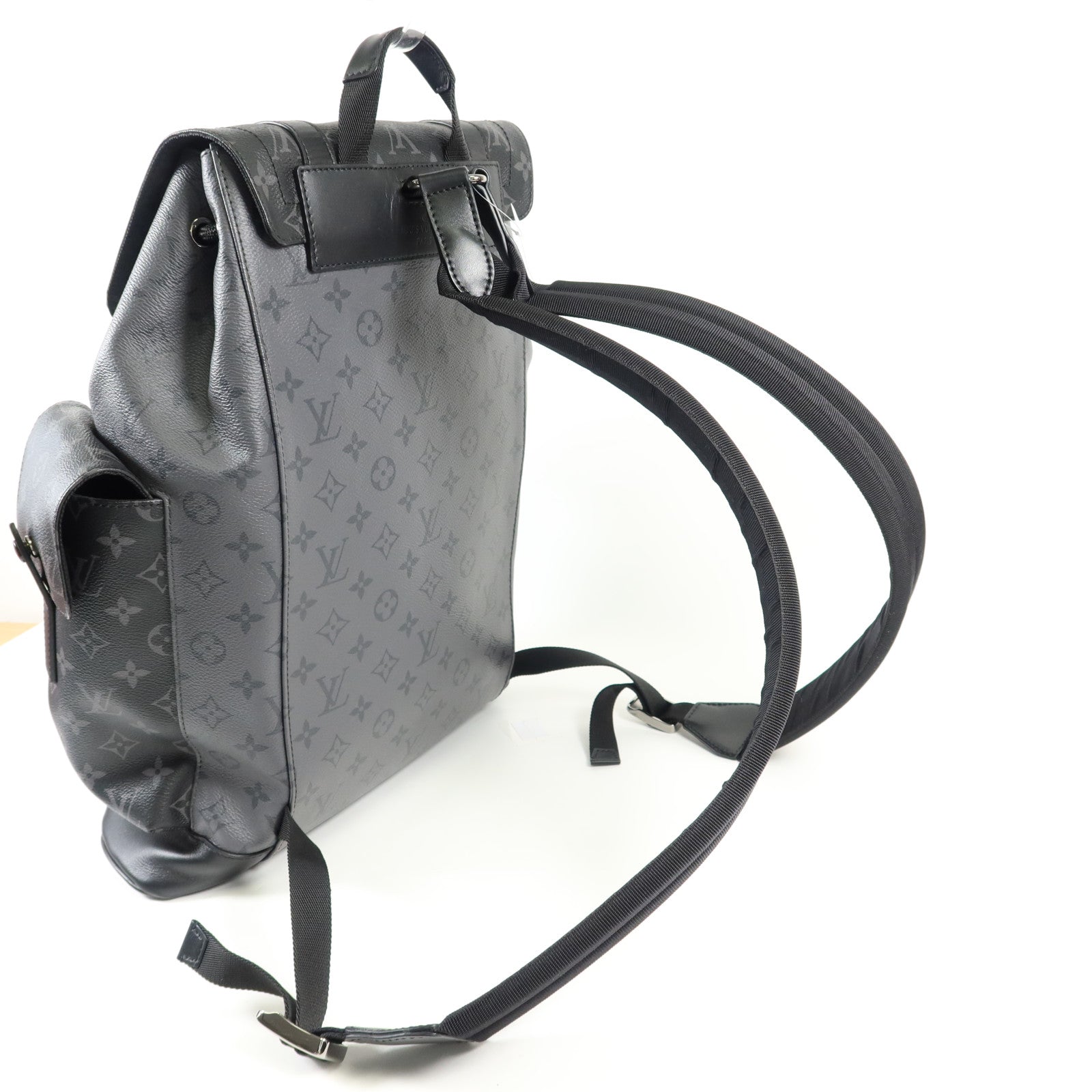 LOUIS VUITTON Monogram Eclipse Christopher MM銀扣背包