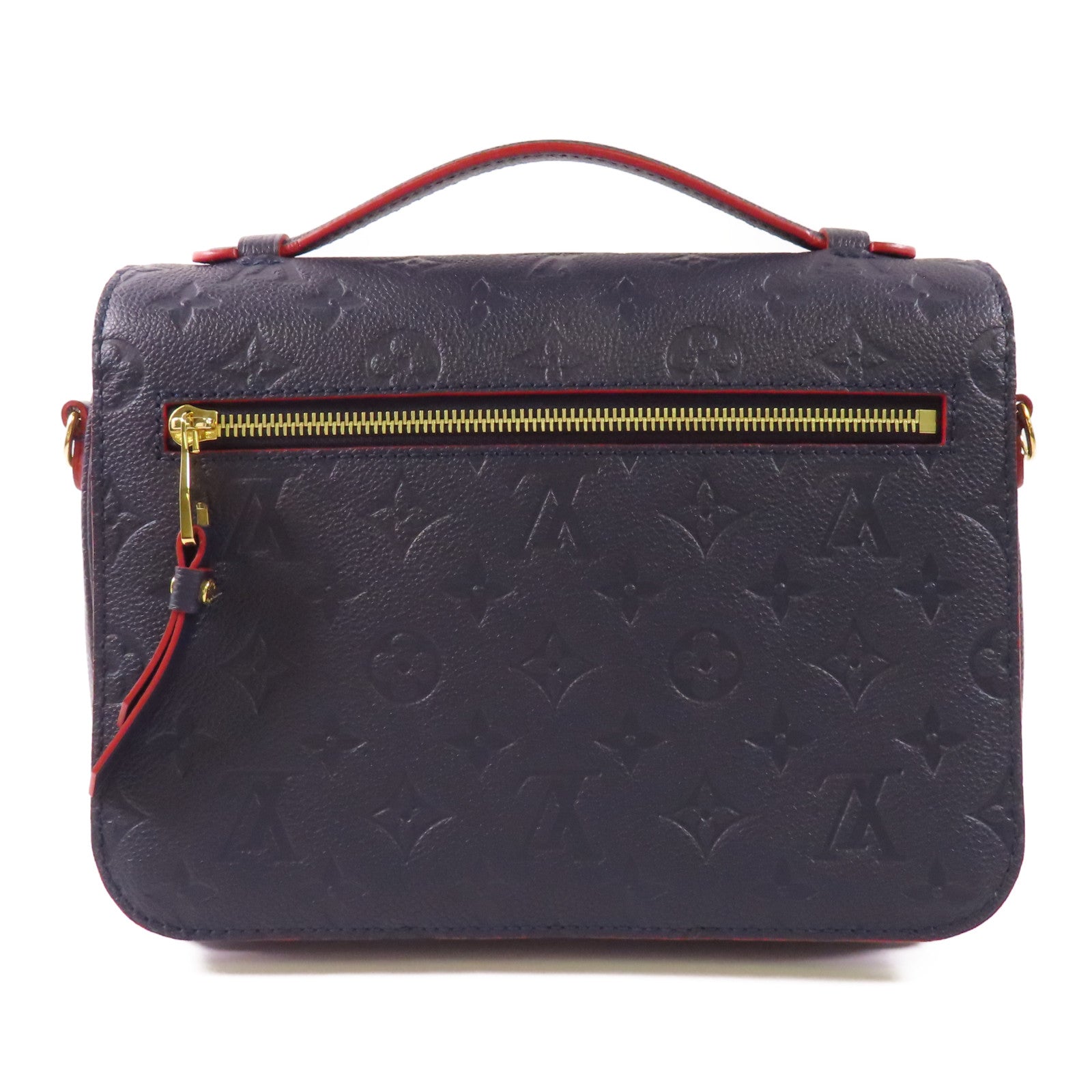 LOUIS VUITTON Monogram Empreinte Pochette Metis金扣手挽肩背兩用袋深藍色
