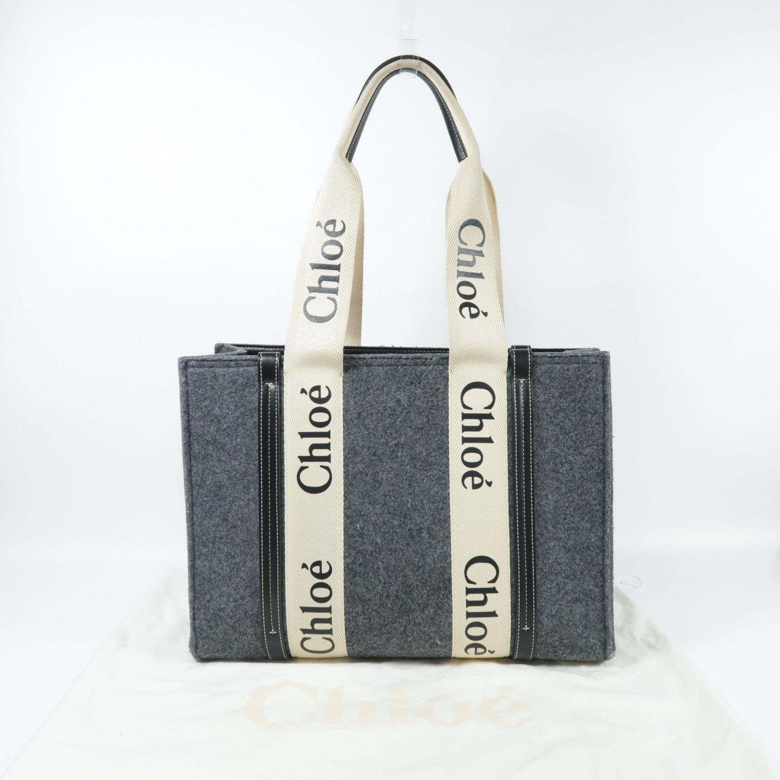 Chloe 羊毛毯Woody Medium Tote肩背袋