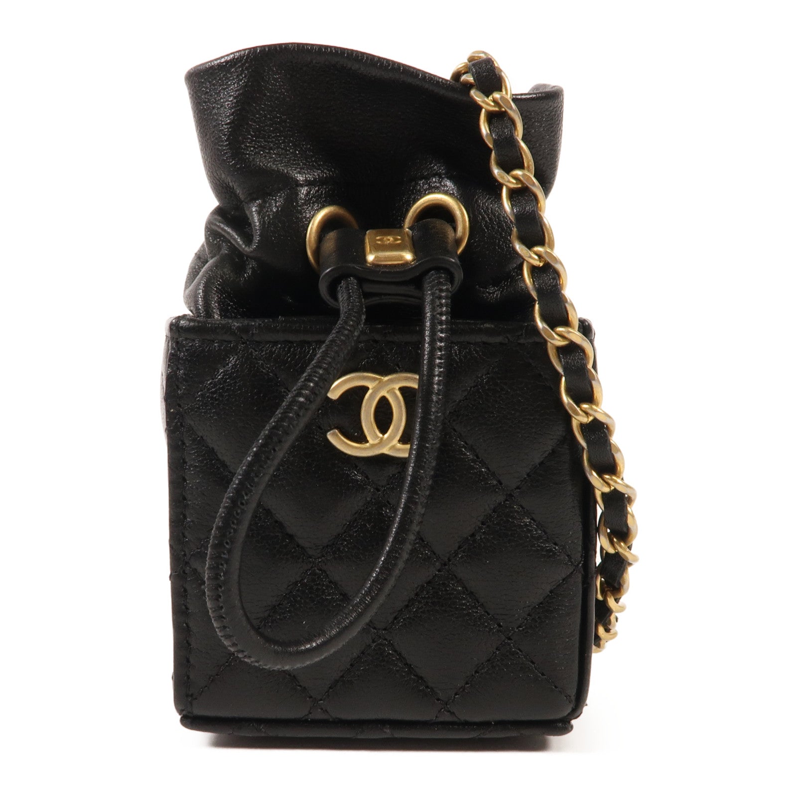 CHANEL 牛皮皮革Mini Box金扣肩背袋