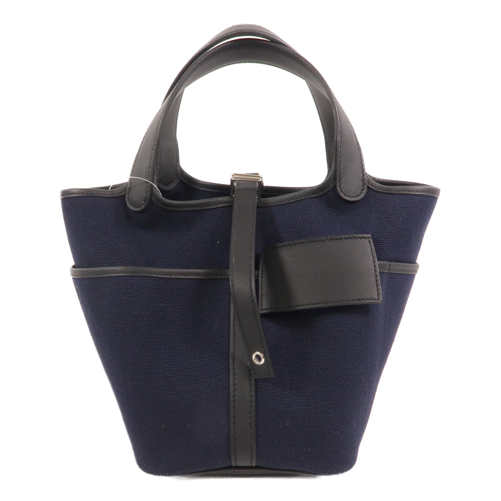 HERMES 帆布Picotin PM手提袋Noir/Caban