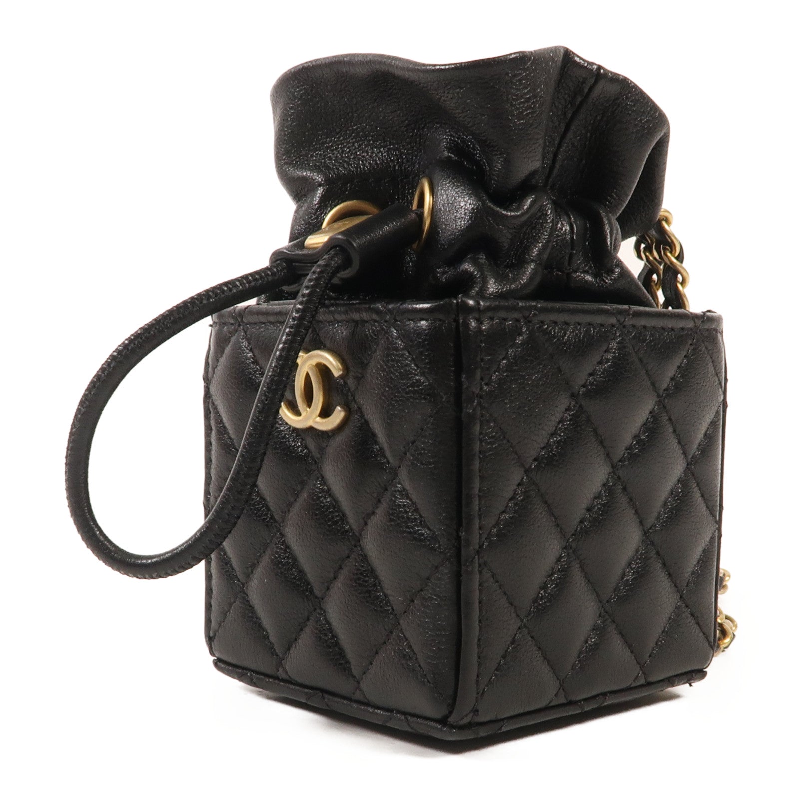 CHANEL 牛皮皮革Mini Box金扣肩背袋