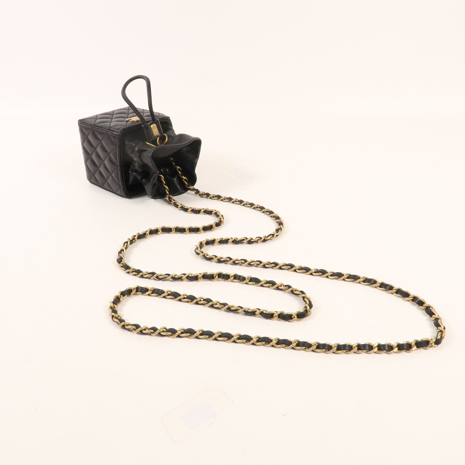CHANEL 牛皮皮革Mini Box金扣肩背袋