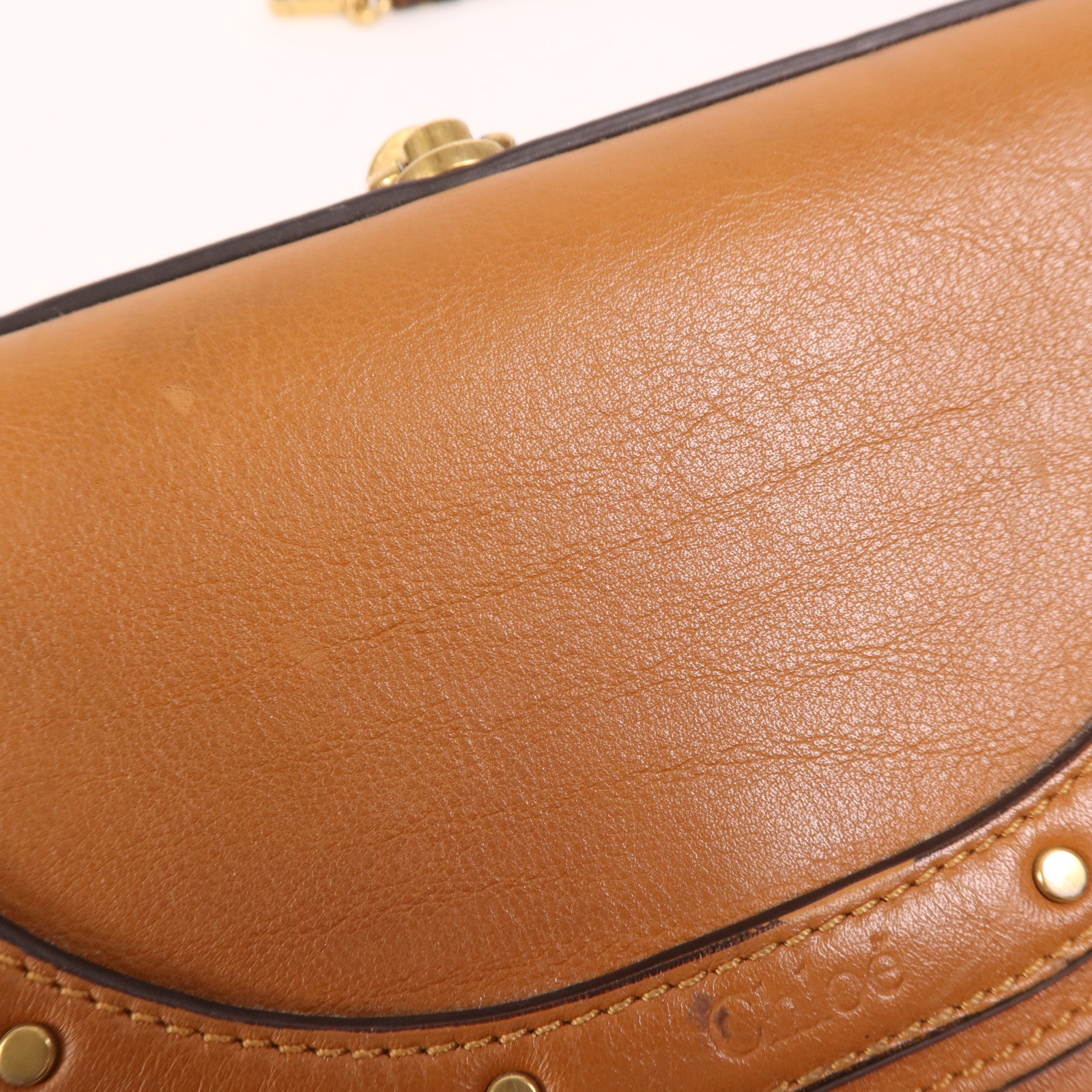 Chloe 牛皮皮革Shoulder Bag金扣手挽肩背兩用袋