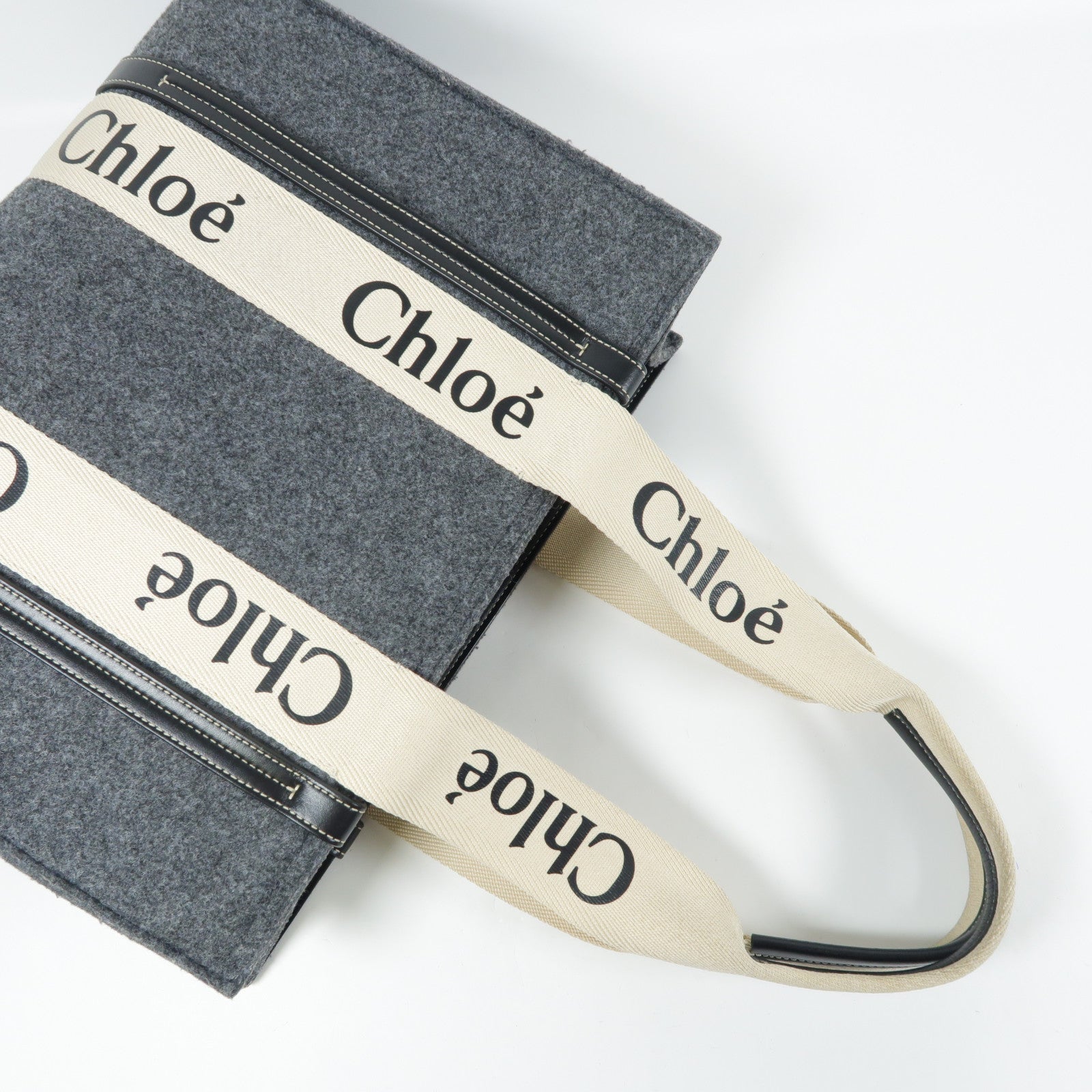 Chloe 羊毛毯Woody Medium Tote肩背袋