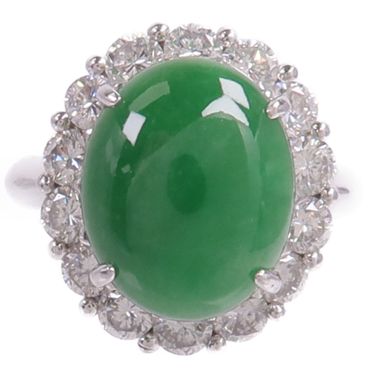 JEWELRY PT900鉑金Jade Diamond Ring翡翠/鑽石戒指