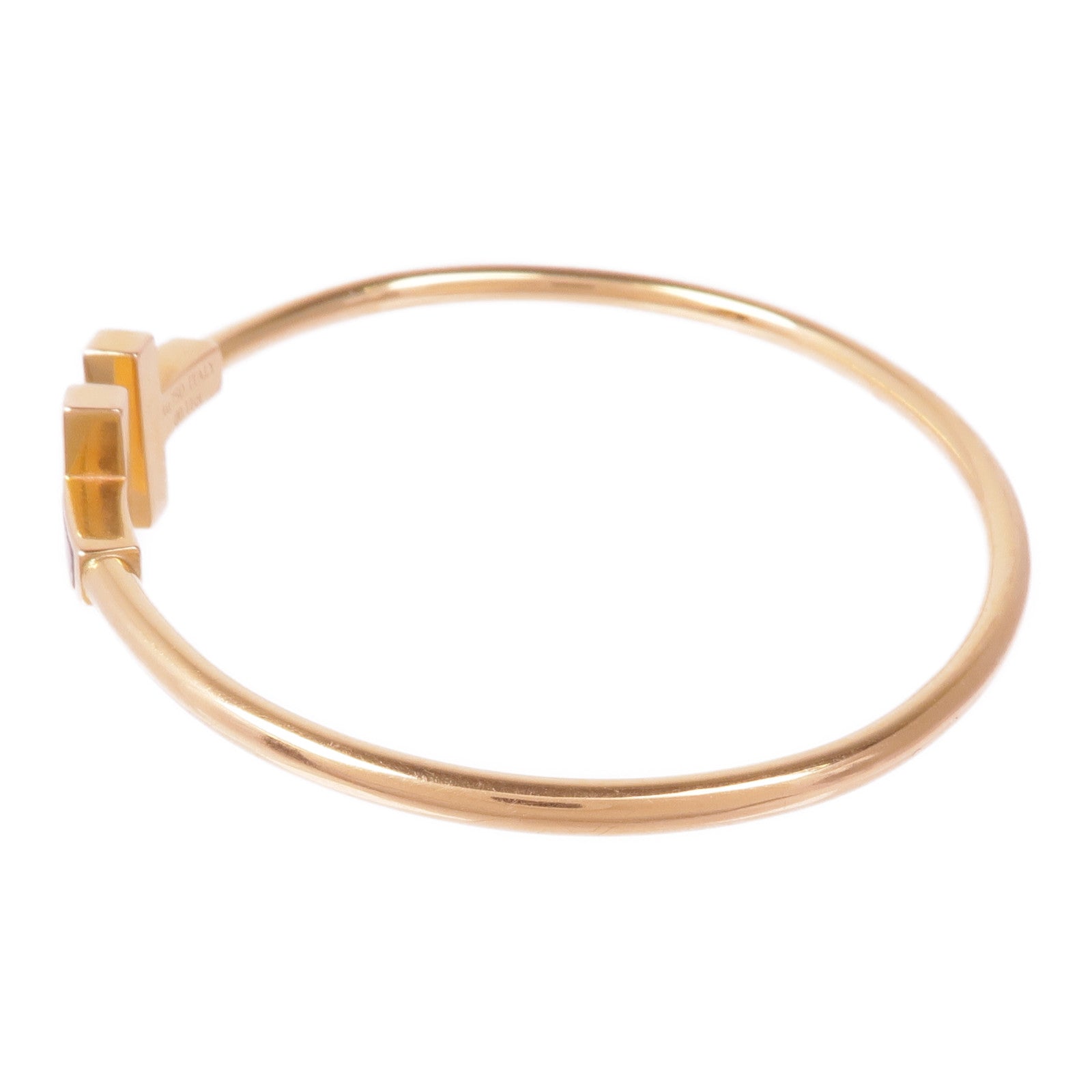 TIFFANY&CO 18K玫瑰金/鑽石/縞瑪瑙T Wire手鐲