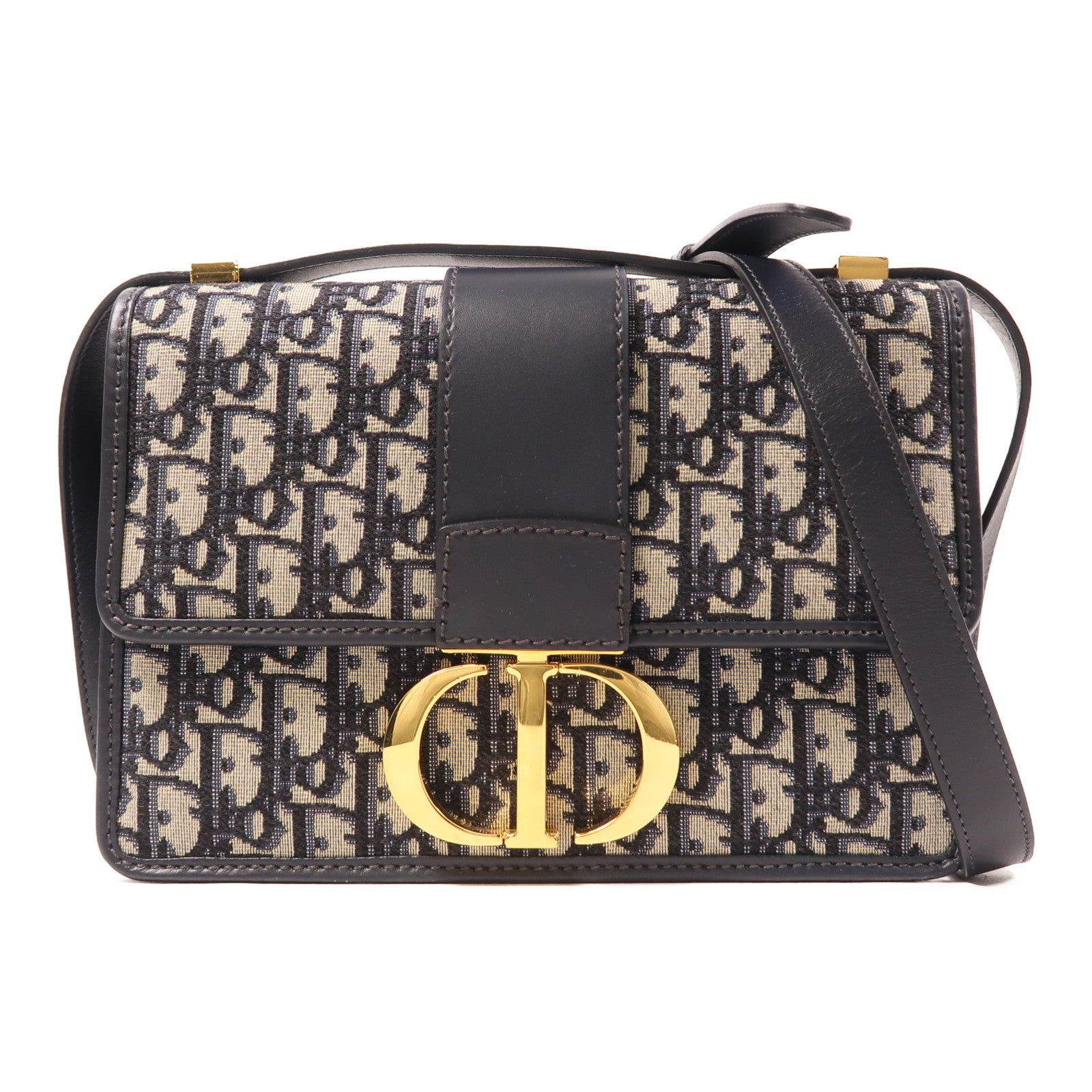 Dior 帆布30 Montaigne金扣肩背袋
