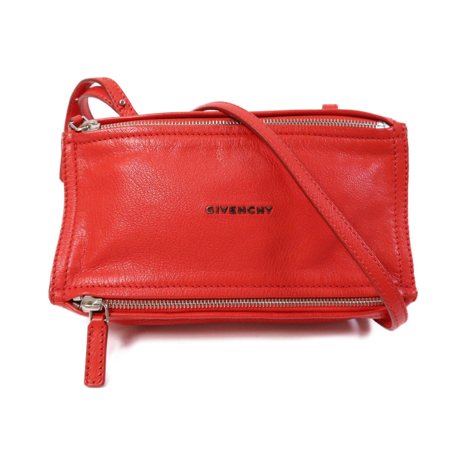 GIVENCHY 【激減優惠】牛皮皮革Pandora Mini銀扣肩背袋